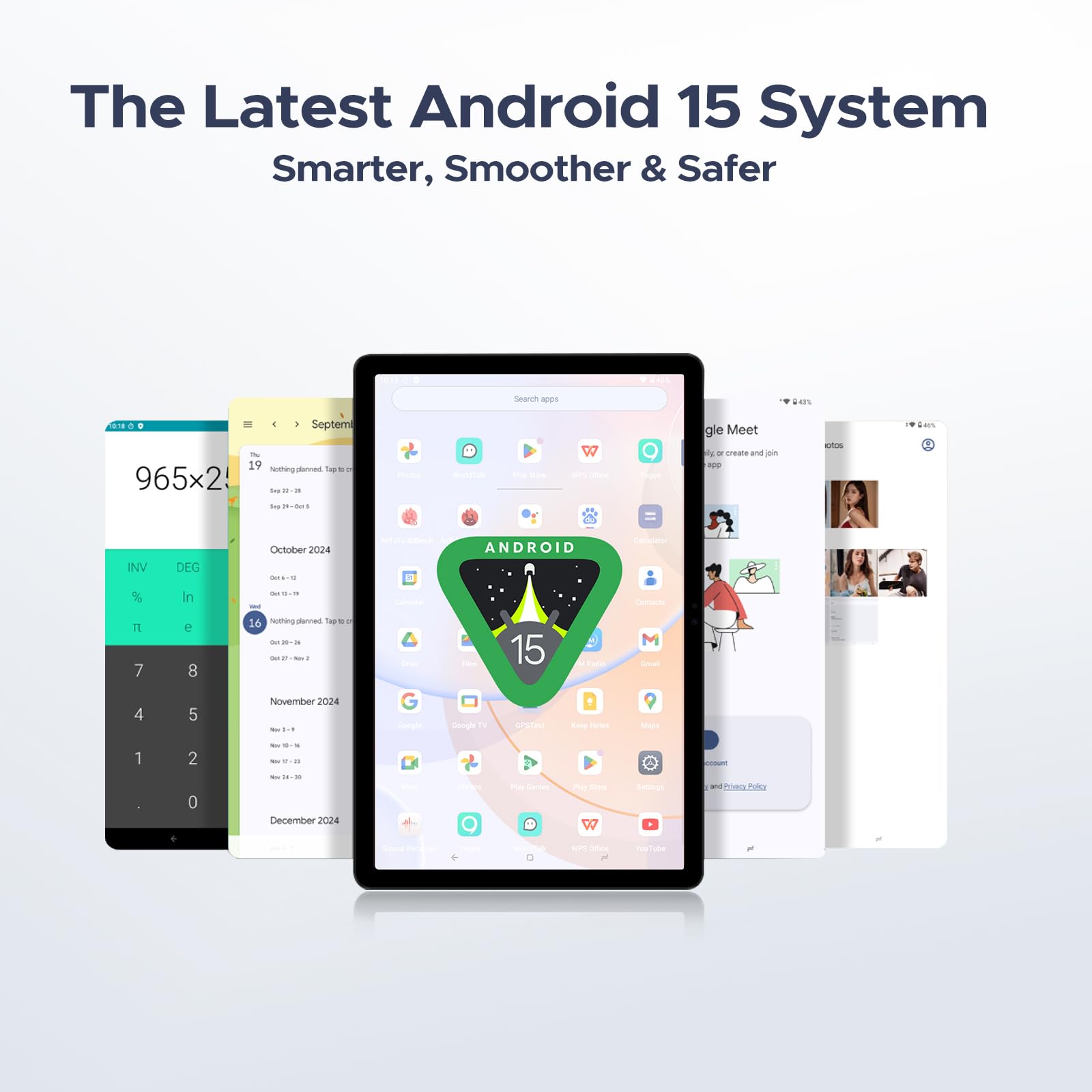 DOOGEE Android 15 Tablet, 11 inch Android Tablet 16GB+128GB/2TB TF Octa-Core,90Hz Display, 8580mAh, Netflix 1080P,Bluetooth 5.0+5G WiFi, 13MP+5MP, Face ID,Metal Body-Black