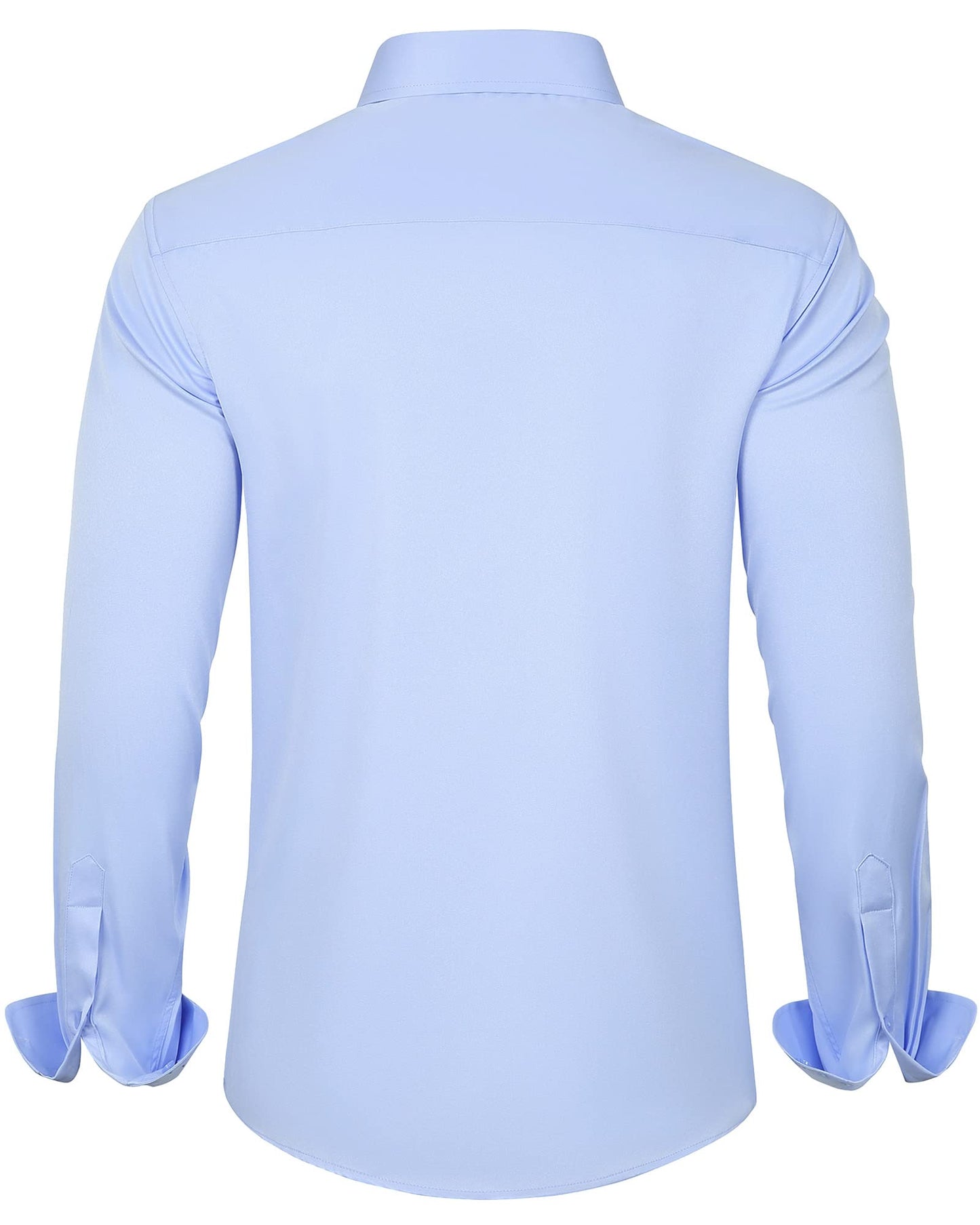 J.VER Men's Dress Shirts Solid Long Sleeve Stretch Wrinkle-Free Formal Shirt Business Casual Button Down Shirts White