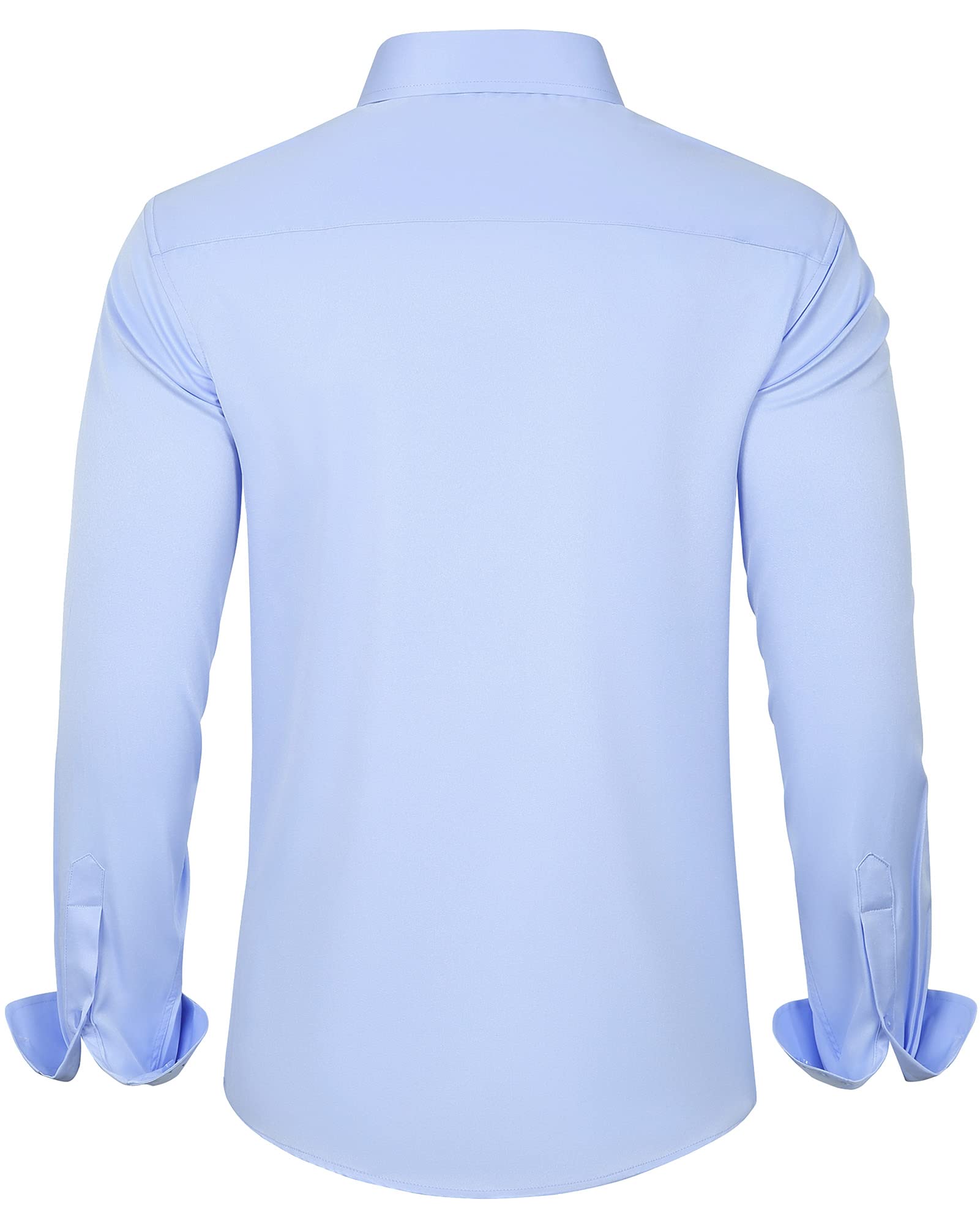 J.VER Men's Dress Shirts Solid Long Sleeve Stretch Wrinkle-Free Formal Shirt Business Casual Button Down Shirts White