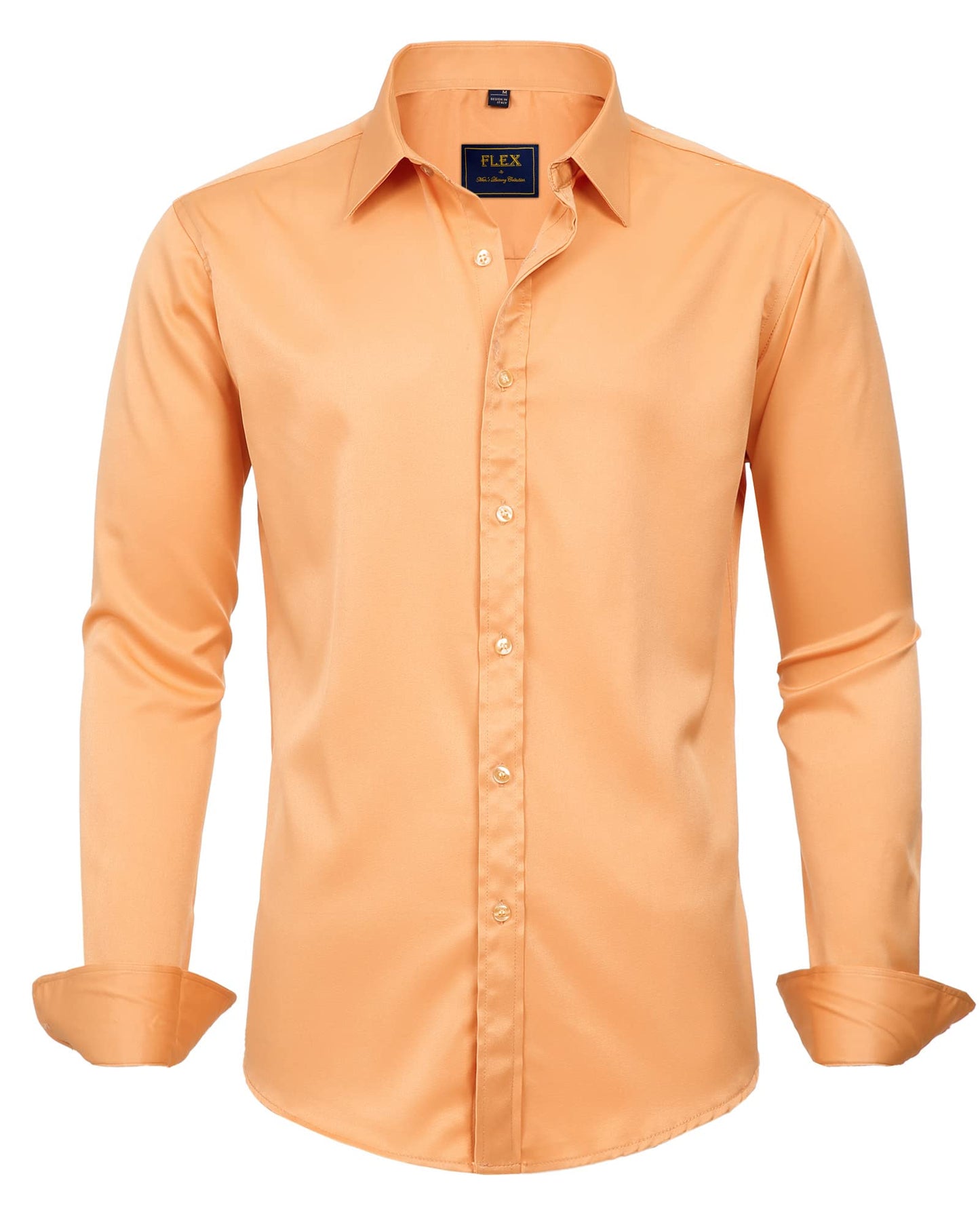 J.VER Men's Dress Shirts Solid Long Sleeve Stretch Wrinkle-Free Formal Shirt Business Casual Button Down Shirts White