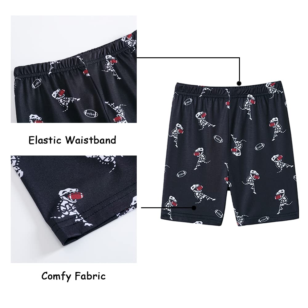 MyFav Big Boys Glow in Dark Skull Pjs Sleepwear Summer Pajama Shorts Sets, Skateboard, 14 Years