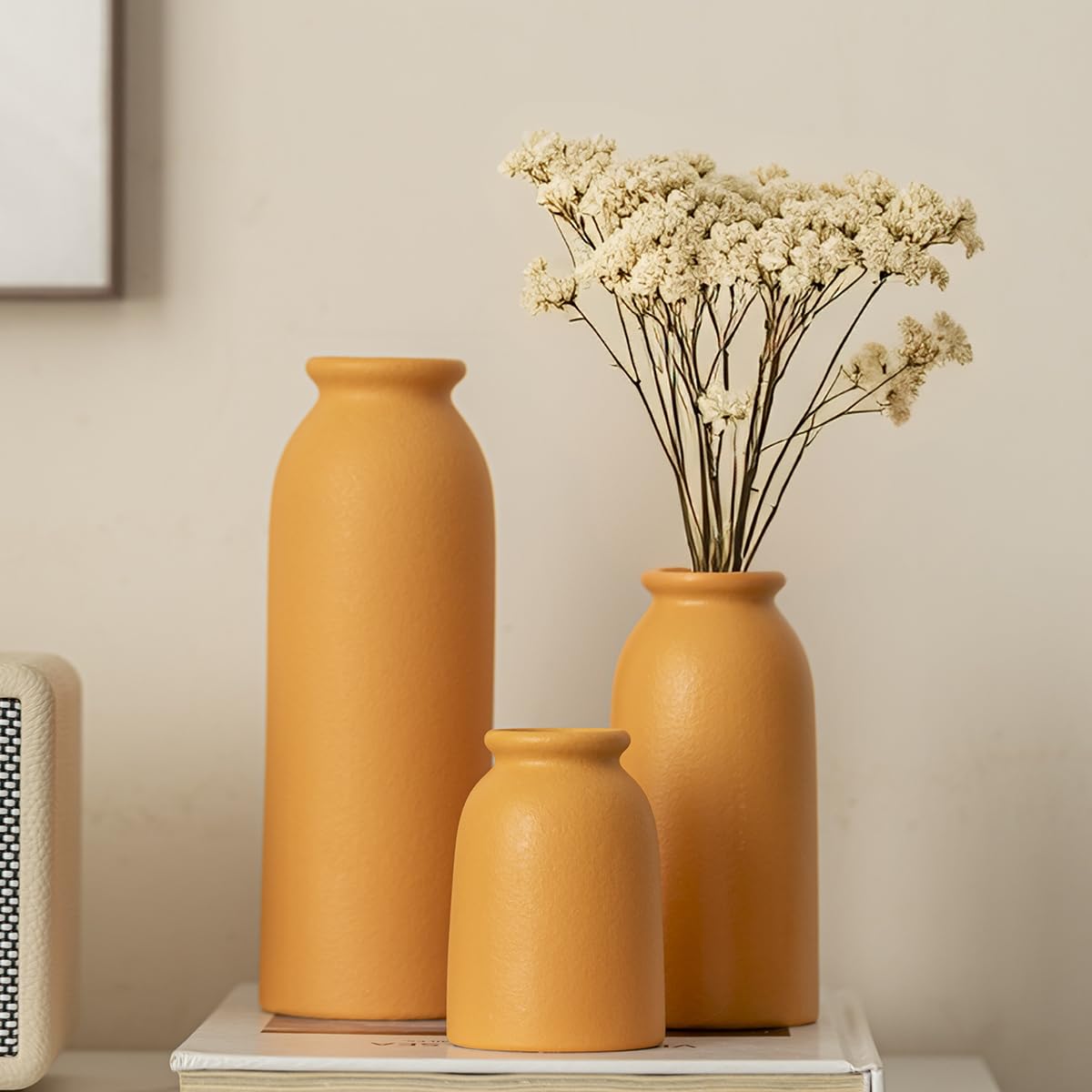 Ceramic Vase Set-3, Small Flower Vases for Decor