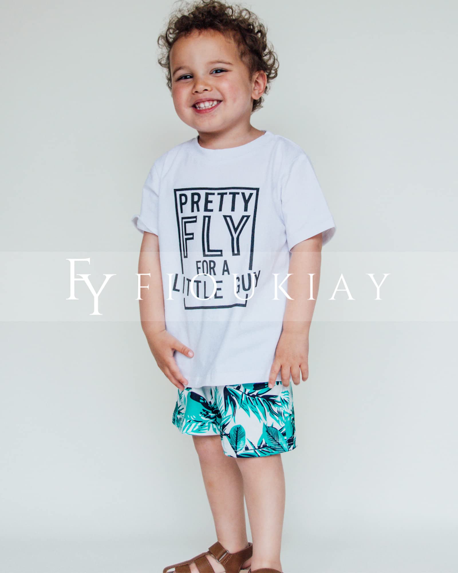 fioukiay 4T Black Toddler Boys Sring Summer Shorts Set Boys Letter Printed Palm Leaf Clothes Outfit