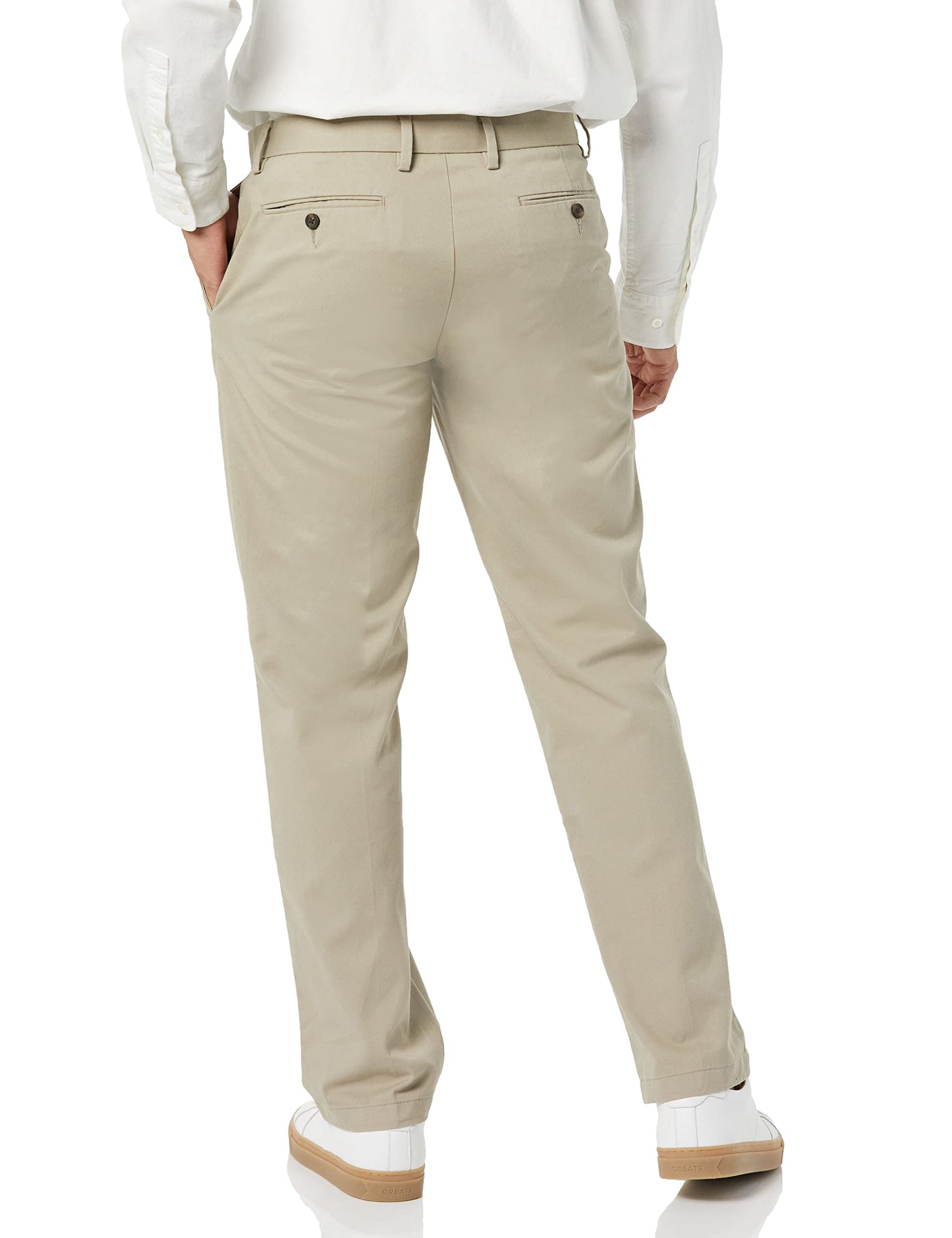  Men's Straight-Fit Wrinkle-Resistant Flat-Front Chino Pant, Black, 28W x 28L