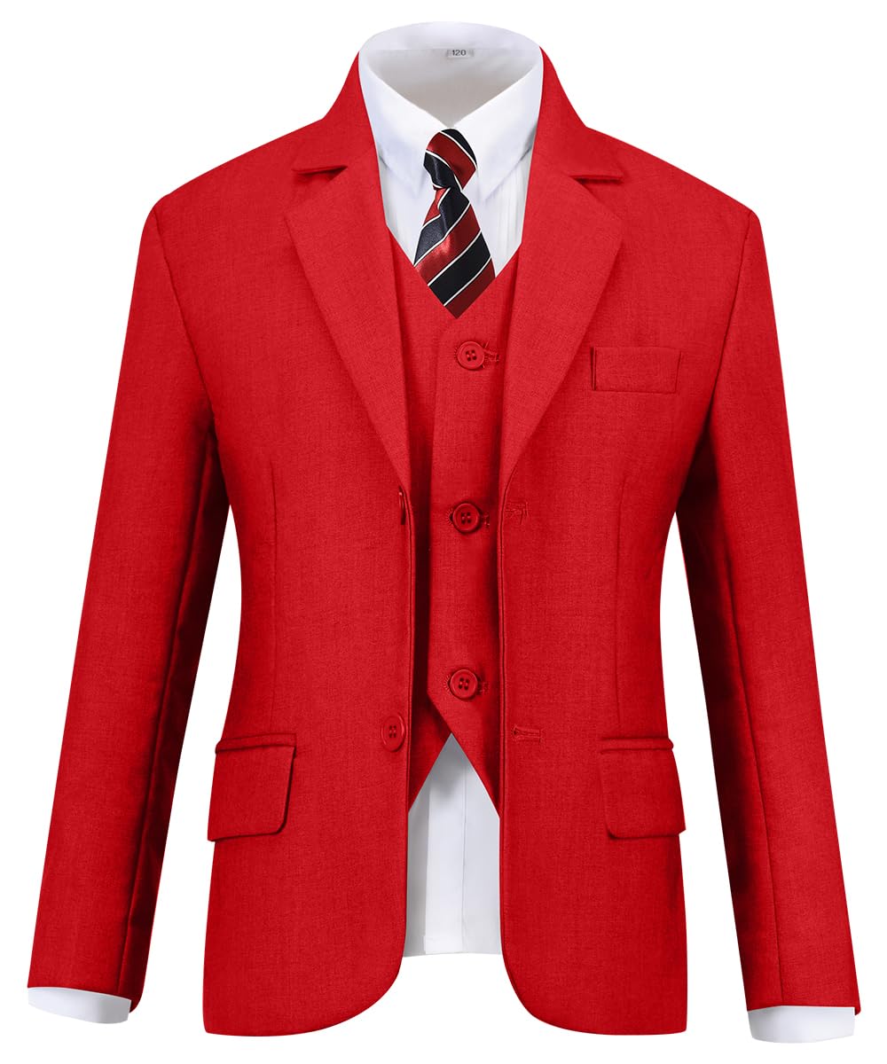 Visaccy Suit for Boys 5 Pieces Kids Tuxedo Boy Suits Slim Fit Suits Outfit for Wedding Navy Blue Size 20