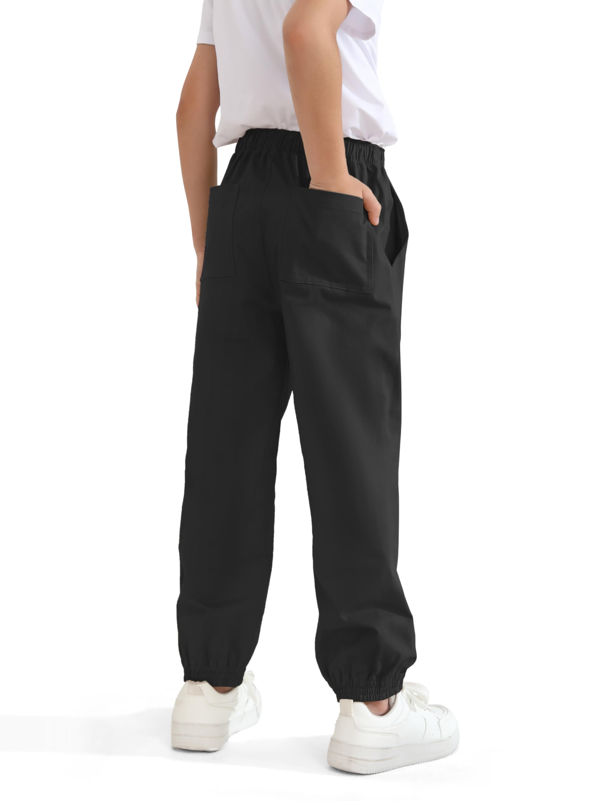 Resinta 3 Pack Boys' Stretch School Jogger Pants Pull-On 