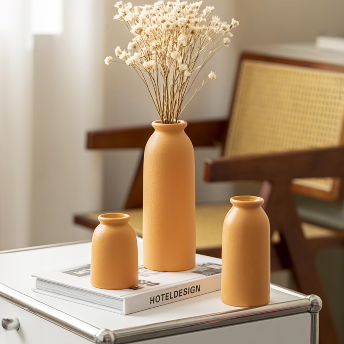 Ceramic Vase Set-3, Small Flower Vases for Decor