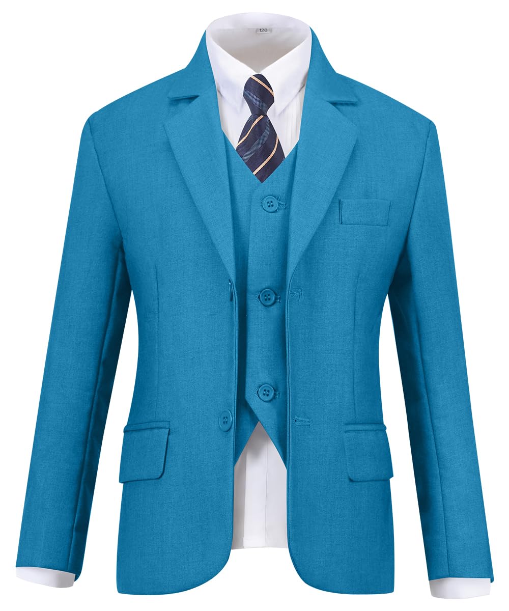 Visaccy Suit for Boys 5 Pieces Kids Tuxedo Boy Suits Slim Fit Suits Outfit for Wedding Navy Blue Size 20