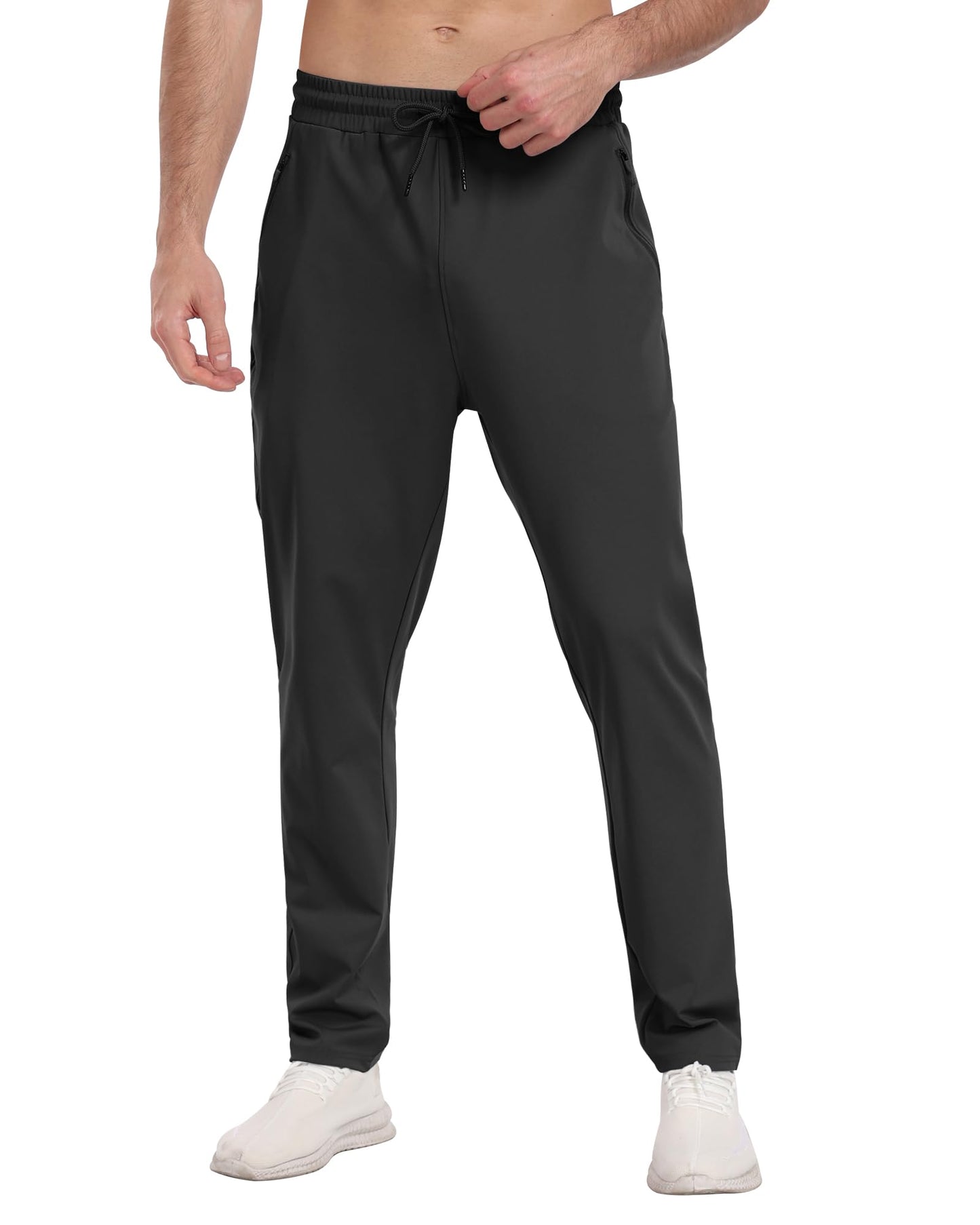 3 Pack Men's Athletic Sweatpants with Zipper Pockets,