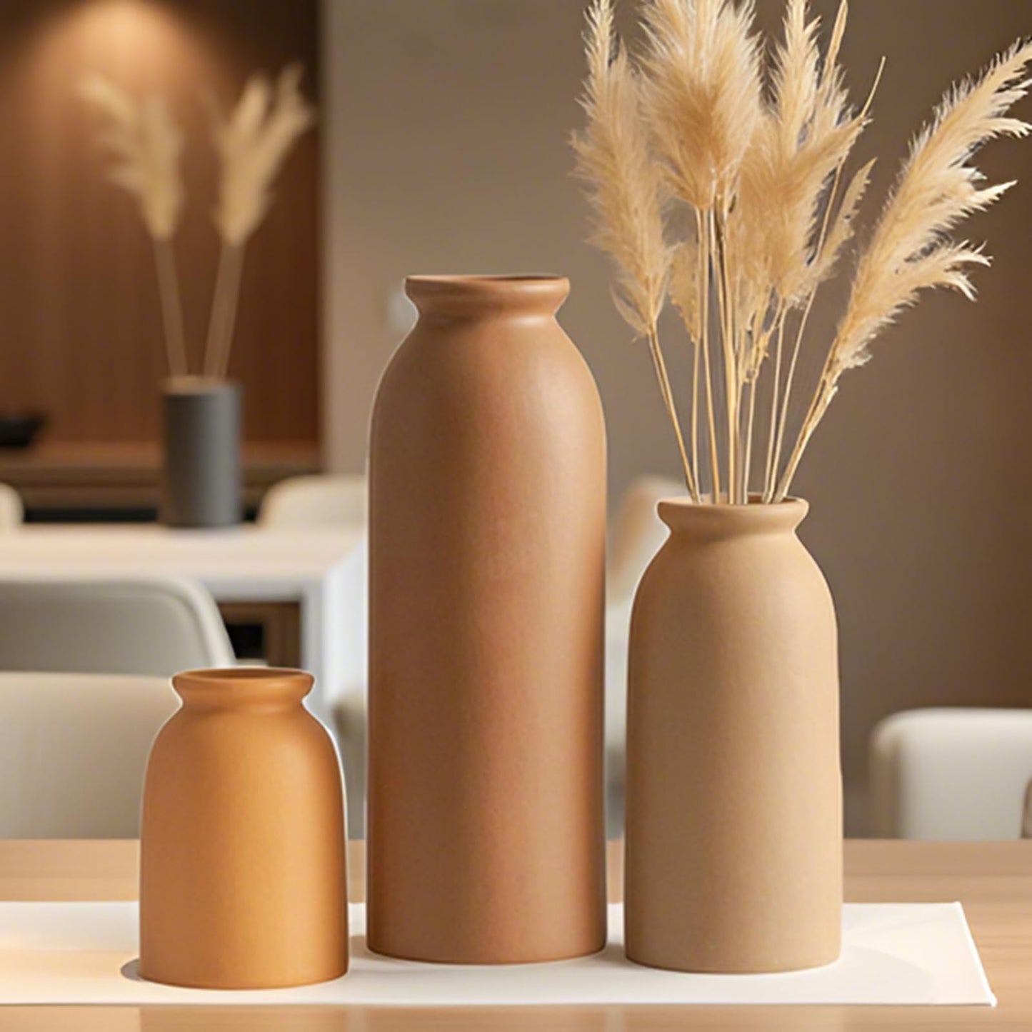 Ceramic Vase Set-3, Small Flower Vases for Decor