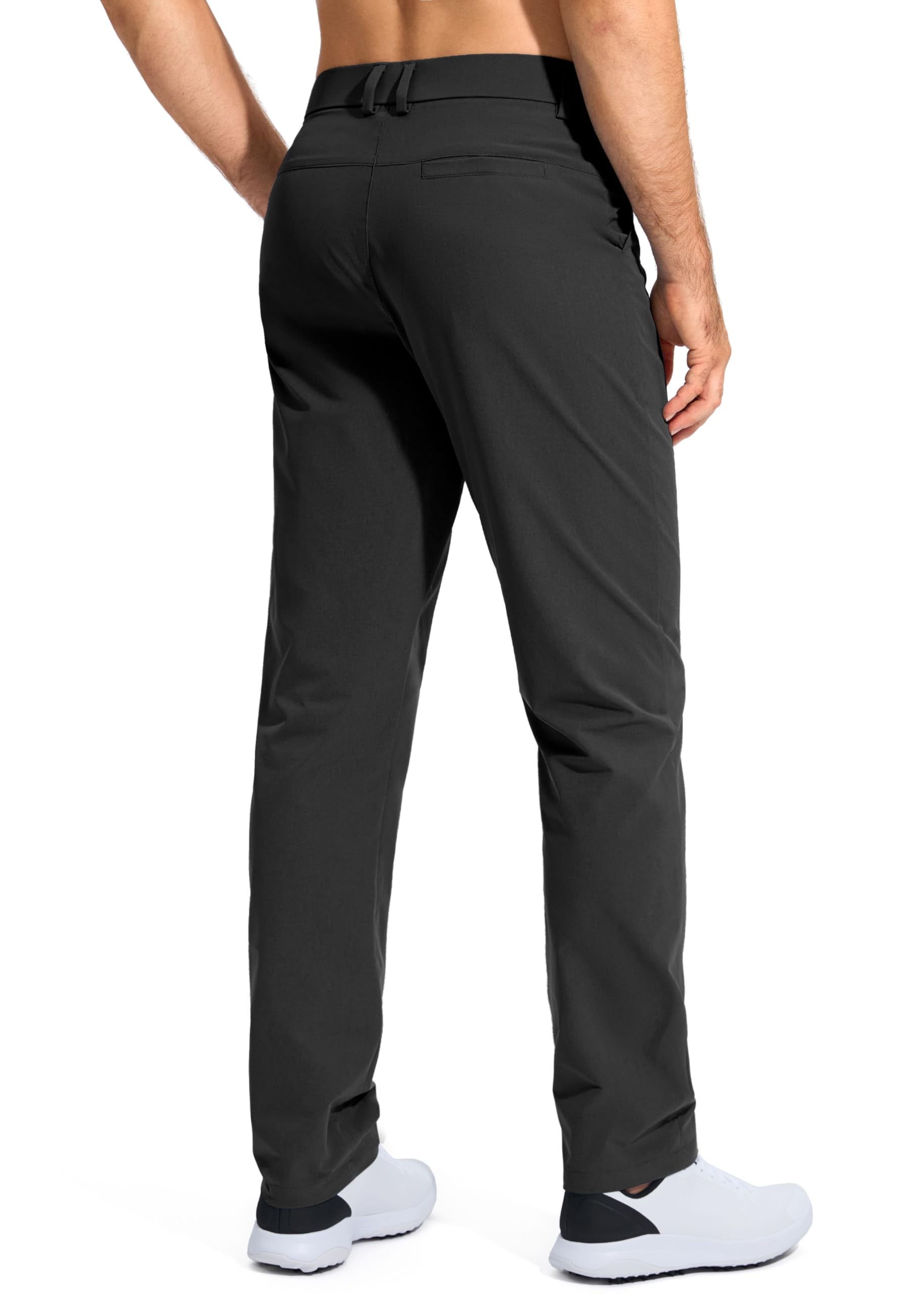 Pudolla Men's Golf Pants Stretch Classic Fit Work Dress Pants 30 Lightweight Quick Dry Casual Slacks Trousers with Pockets(Khaki 34Wx30L)