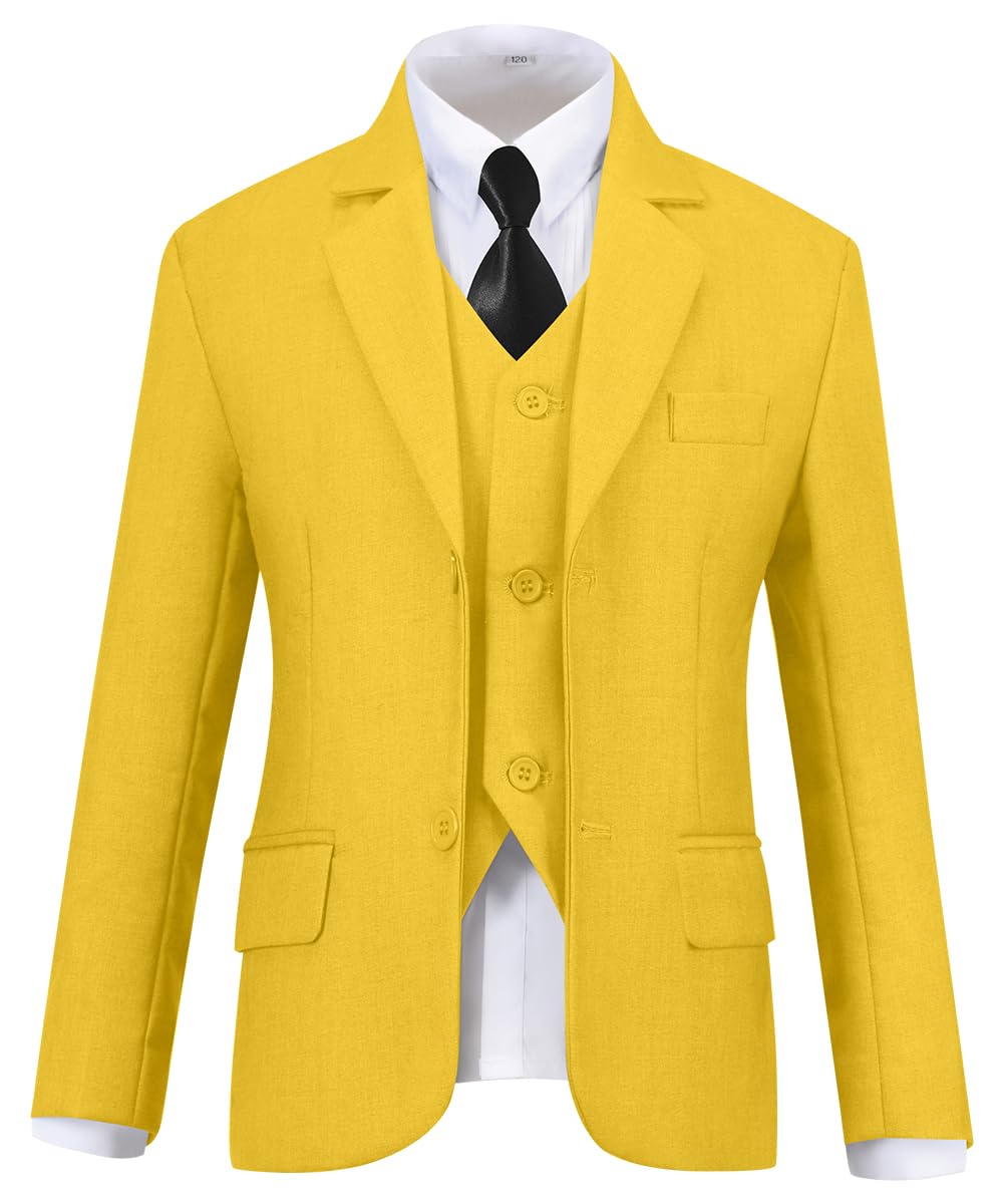 Visaccy Suit for Boys 5 Pieces Kids Tuxedo Boy Suits Slim Fit Suits Outfit for Wedding Navy Blue Size 20