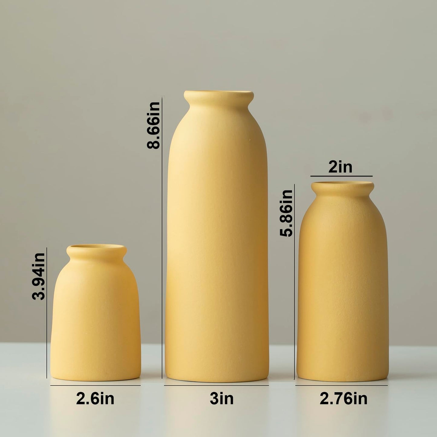 Ceramic Vase Set-3, Small Flower Vases for Decor