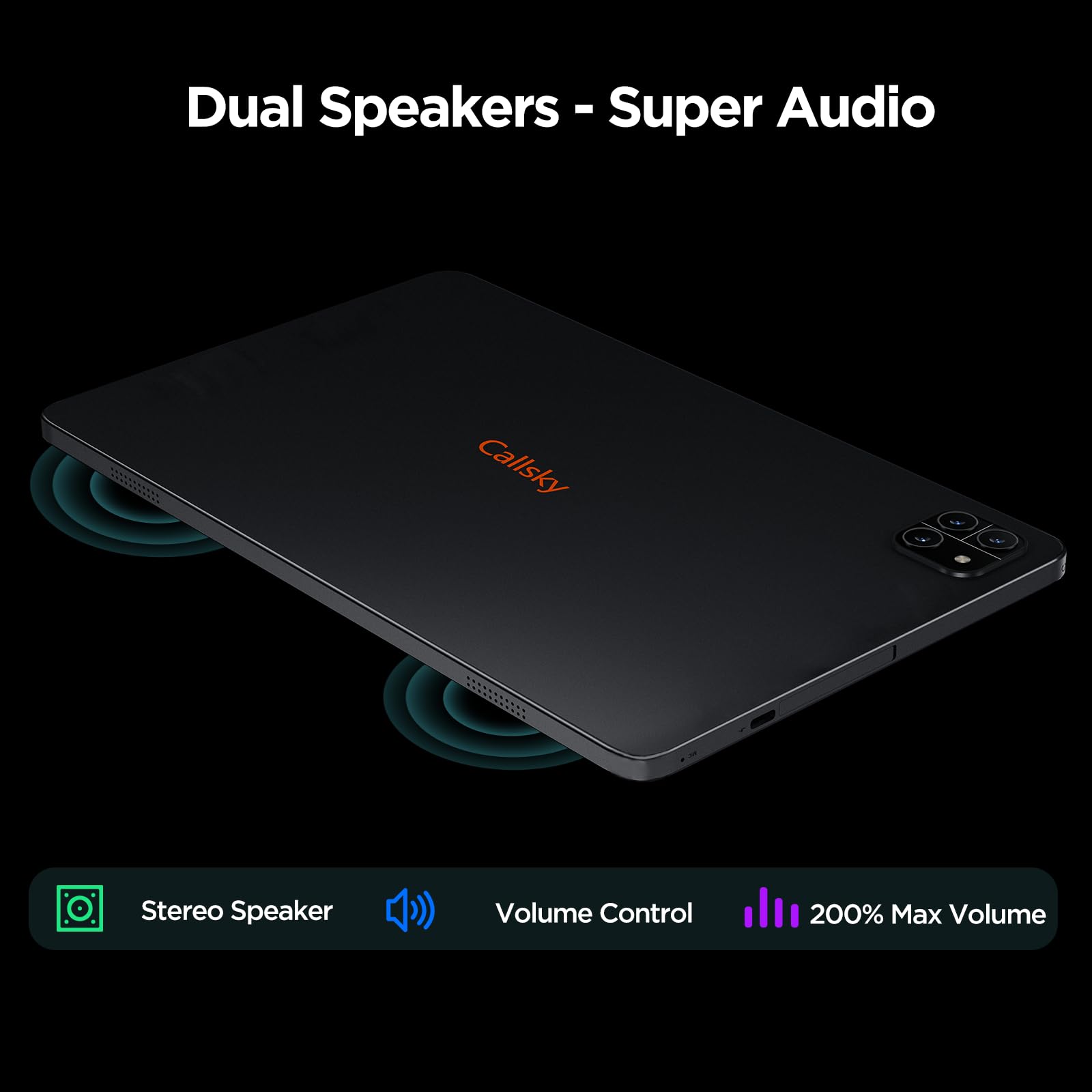 Android Tablet, 10.1 inch Android 15 Tablet, Octa-core CPU, 2 Years Protection, RAM 12GB, ROM 64GB (Up to 2 TB), 800x1280 Resolution, WiFi 6 & Bluetooth 5.4, Dual Speakers, 5MP+8MP, 6000mAh, Black