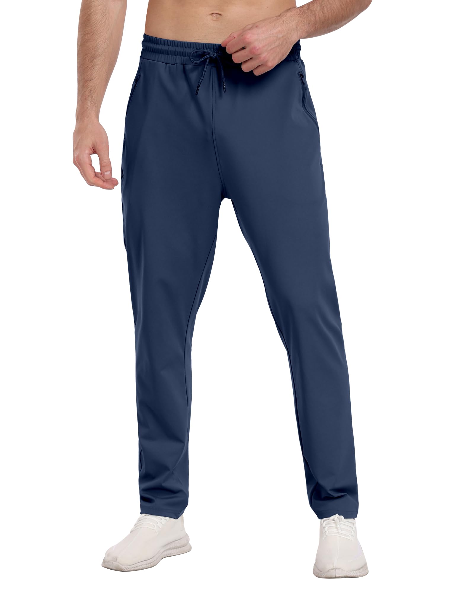 3 Pack Men's Athletic Sweatpants with Zipper Pockets,