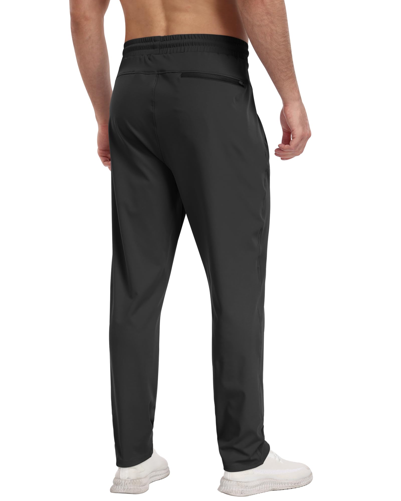 PARISDIARY 3 Pack Mens Athletic Sweatpants with Zipper Pockets,Workout Gym Joggers Pants for Men Running Jogging Pants-BlackDark GrayNavy-L