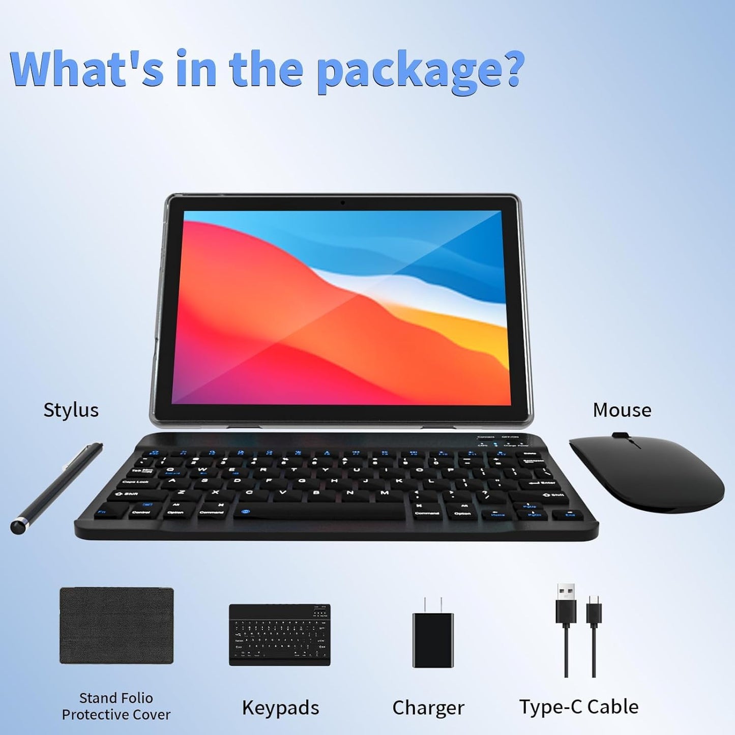 Android Tablet, 10.1 inch Android 14 Tablets 6GB RAM 64GB ROM 1TB Expand, 1280x800 IPS HD Touchscreen,6000mAh Battery, Bluetooth, Dual Camera, GMS, WiFi (Black)