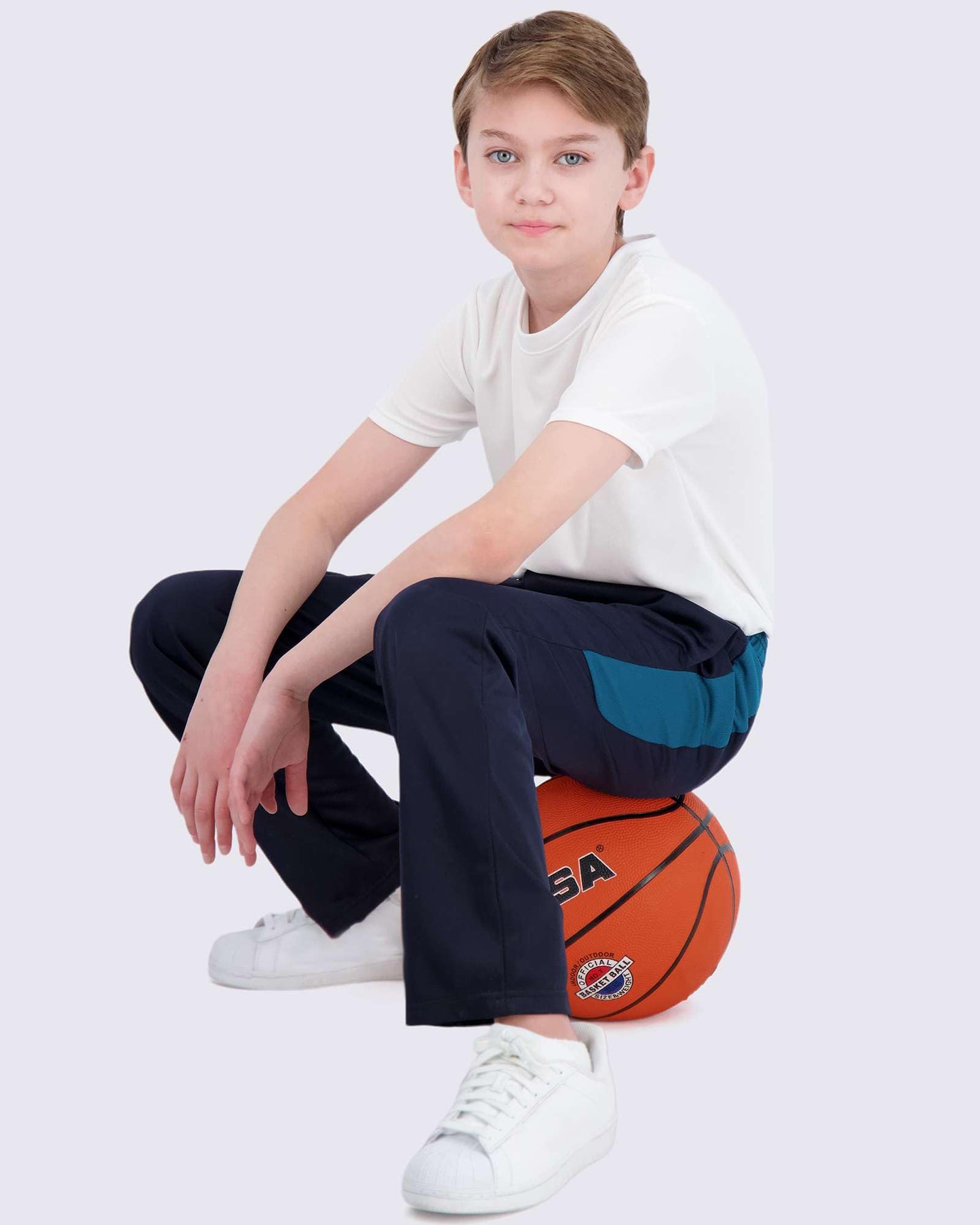 Real Essentials 3 Pack: Boys' Tricot Open Bottom Fleece-Lined Sweatpants.