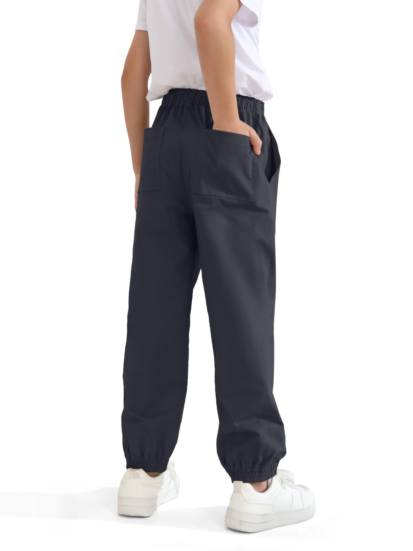 Resinta 3 Pack Boys' Stretch School Jogger Pants Pull-On 