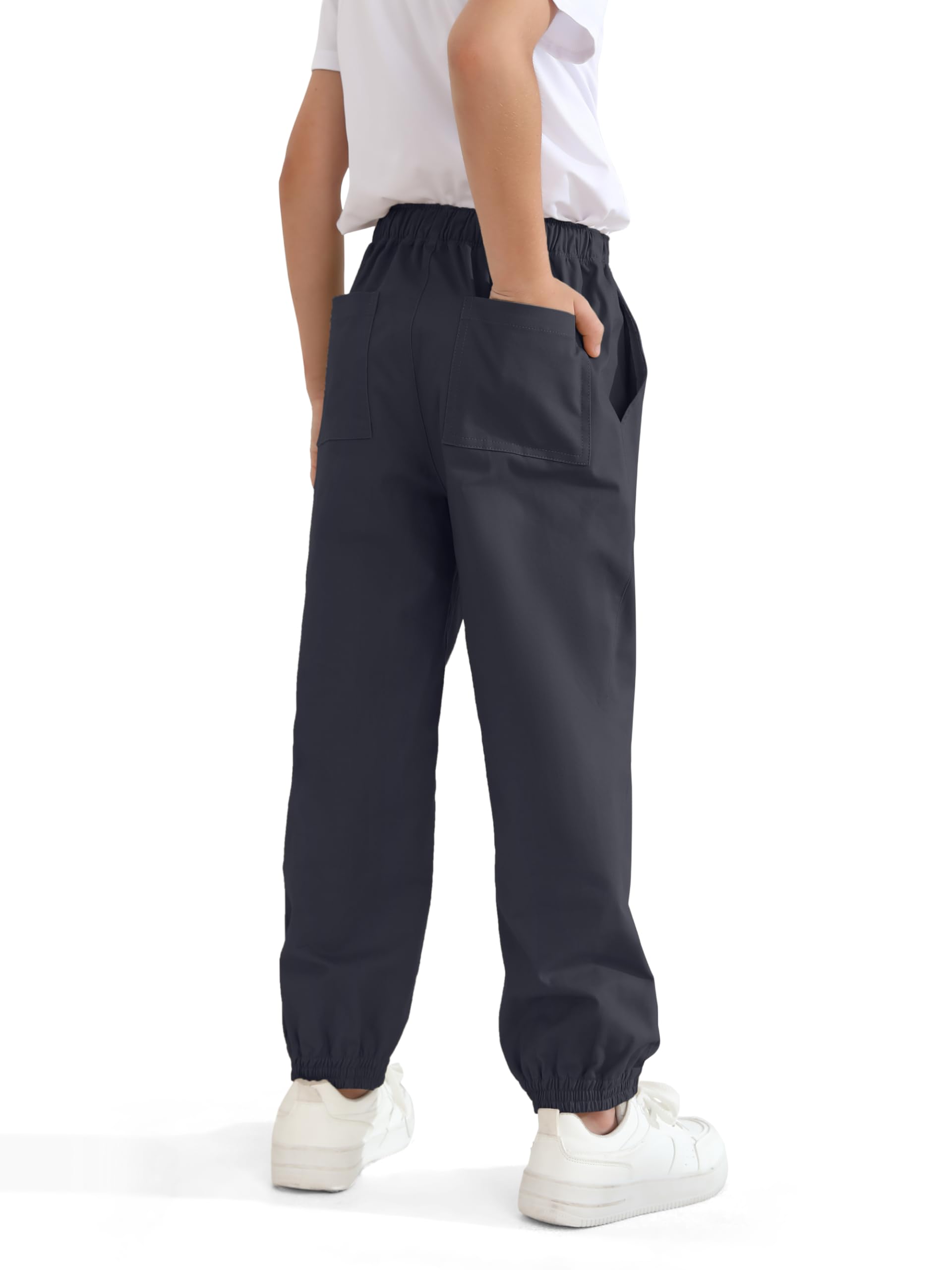 Resinta 3 Pack Boys' Stretch School Jogger Pants Pull-On 