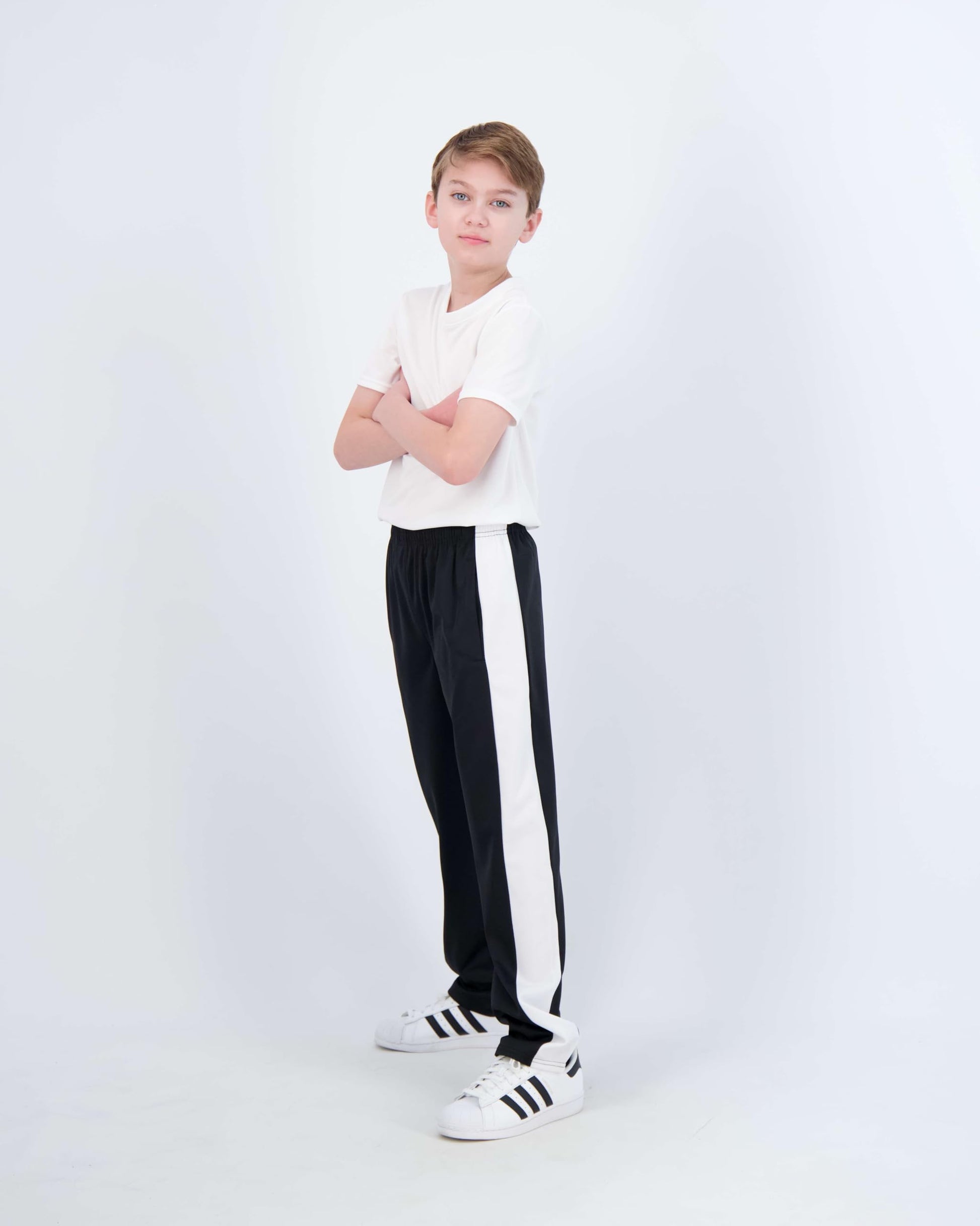 Real Essentials 3 Pack: Boys' Tricot Open Bottom Fleece-Lined Sweatpants.