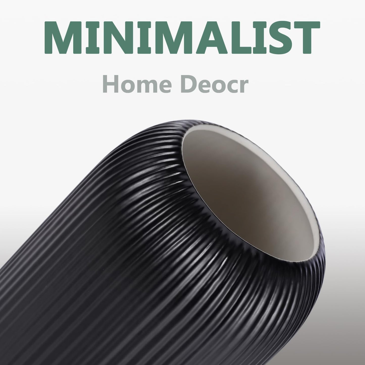 Ceramic Vase for Flowers – Modern Small Ribbed Textured Flower Vase for Home Decor, Pampas Grass, Decorative, Farmhouse, Coffee Table, Kitchen Centerpieces, Bookshelf and Home Living (White)