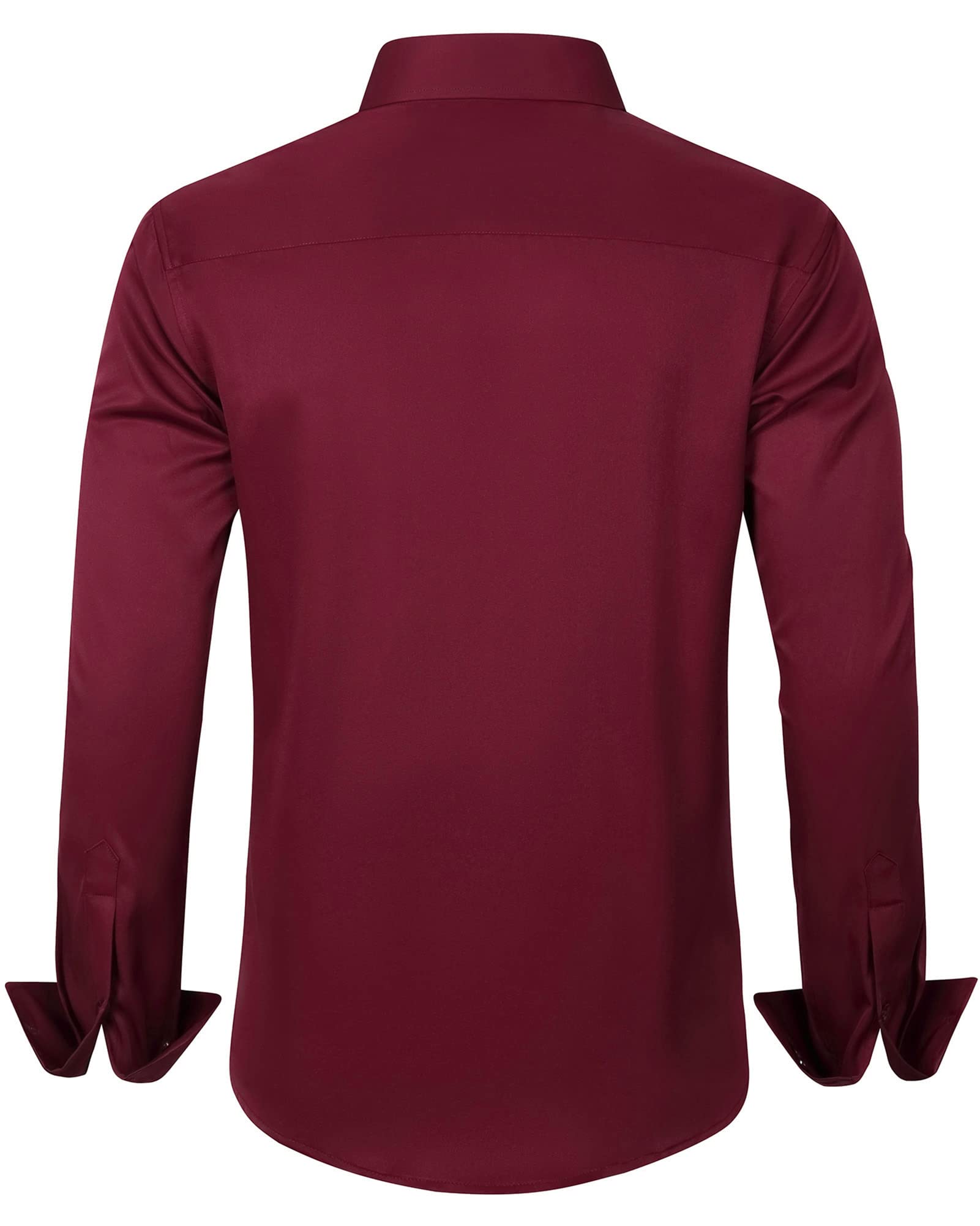 J.VER Men's Dress Shirts Solid Long Sleeve Stretch Wrinkle-Free Formal Shirt Business Casual Button Down Shirts White