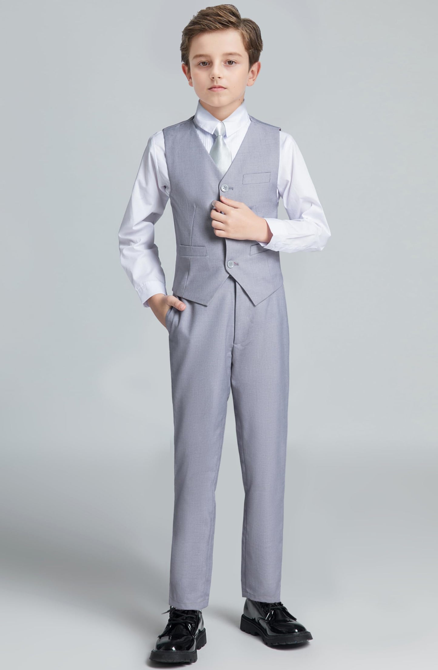 Boys' Suits Size 2T Kids Black Suit Slim Fit 6 Piece Formal Suit Set Teen Toddler Ring Bearer Outfit for Wedding