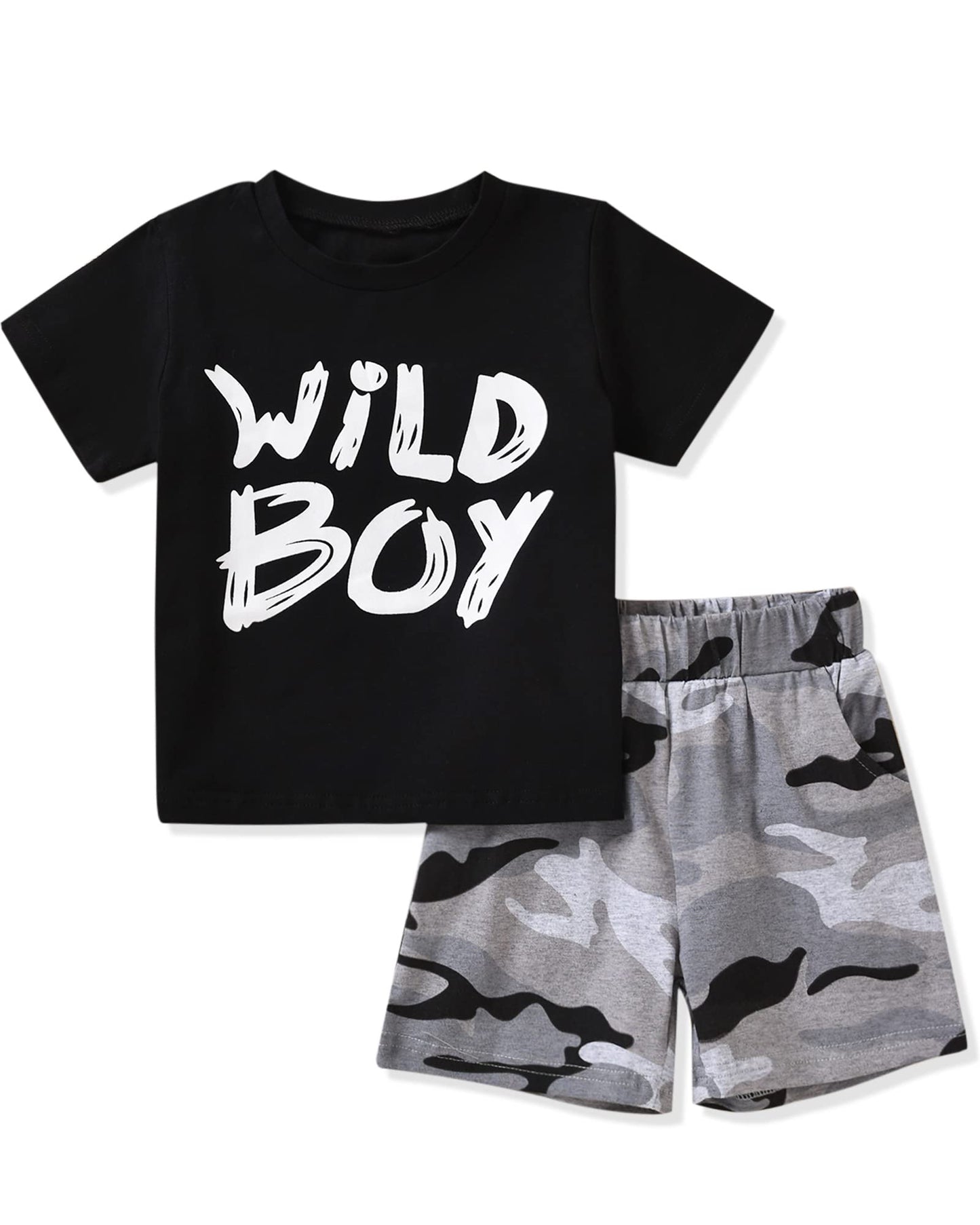 fioukiay 4T Black Toddler Boys Sring Summer Shorts Set Boys Letter Printed Palm Leaf Clothes Outfit