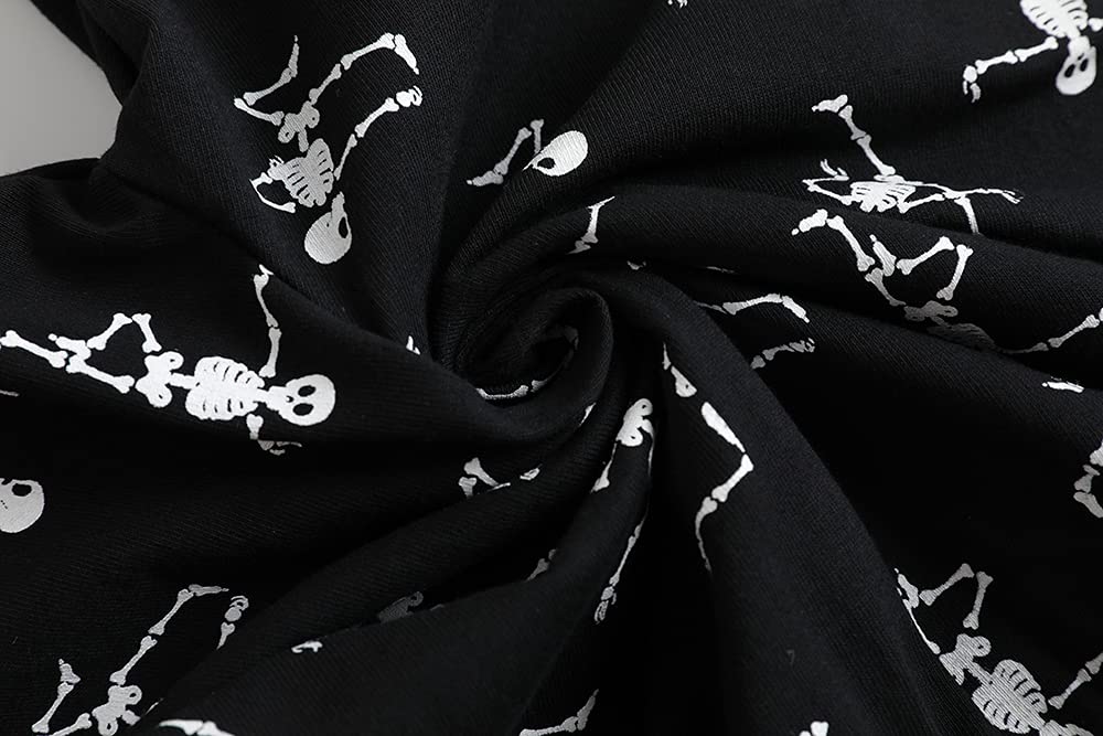 MyFav Big Boys Glow in Dark Skull Pjs Sleepwear Summer Pajama Shorts Sets, Skateboard, 14 Years