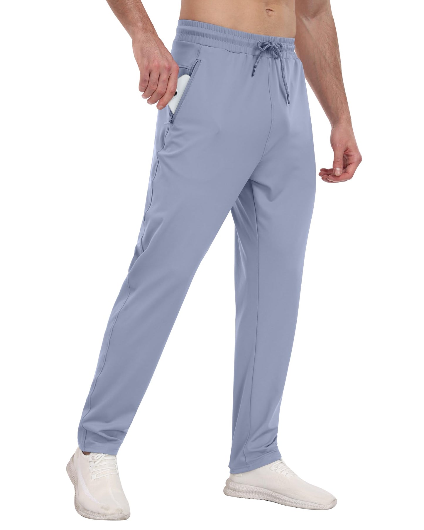 3 Pack Men's Athletic Sweatpants with Zipper Pockets,