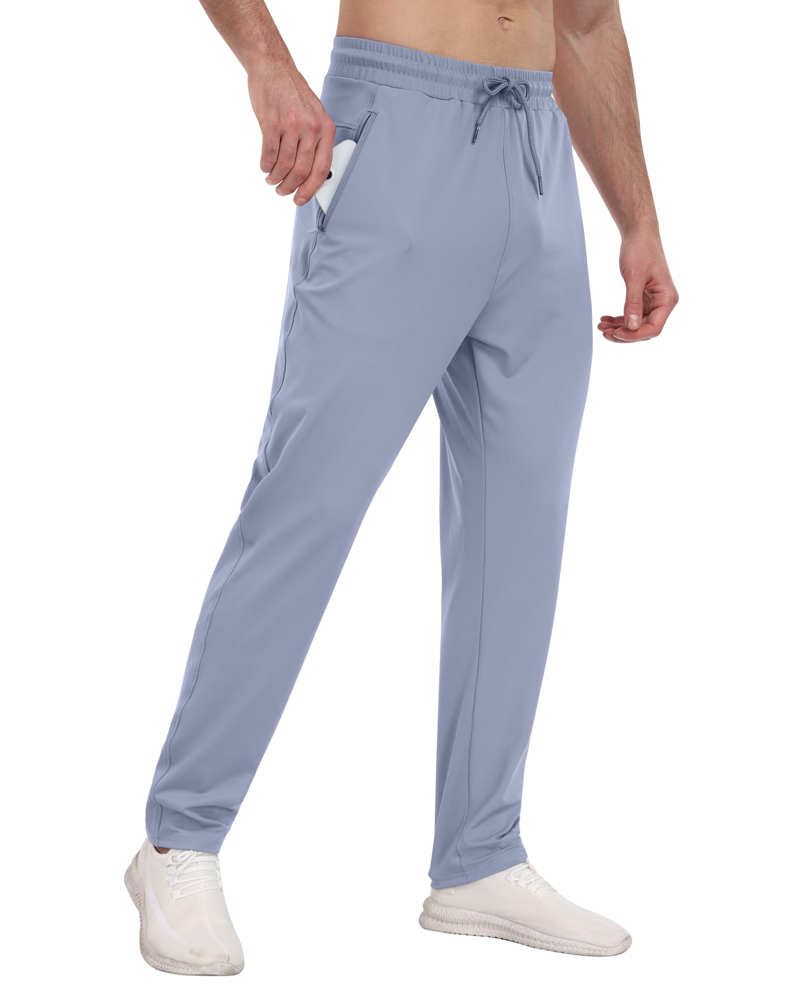 3 Pack Men's Athletic Sweatpants with Zipper Pockets,