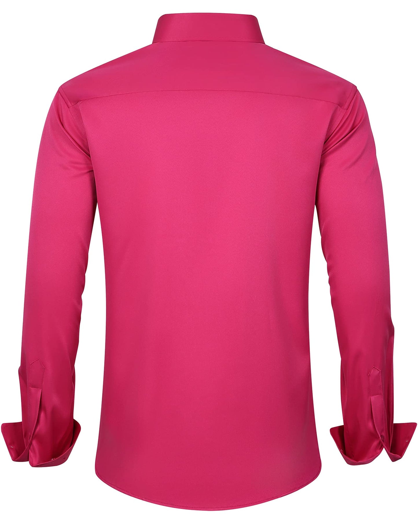 J.VER Men's Dress Shirts Solid Long Sleeve Stretch Wrinkle-Free Formal Shirt Business Casual Button Down Shirts White