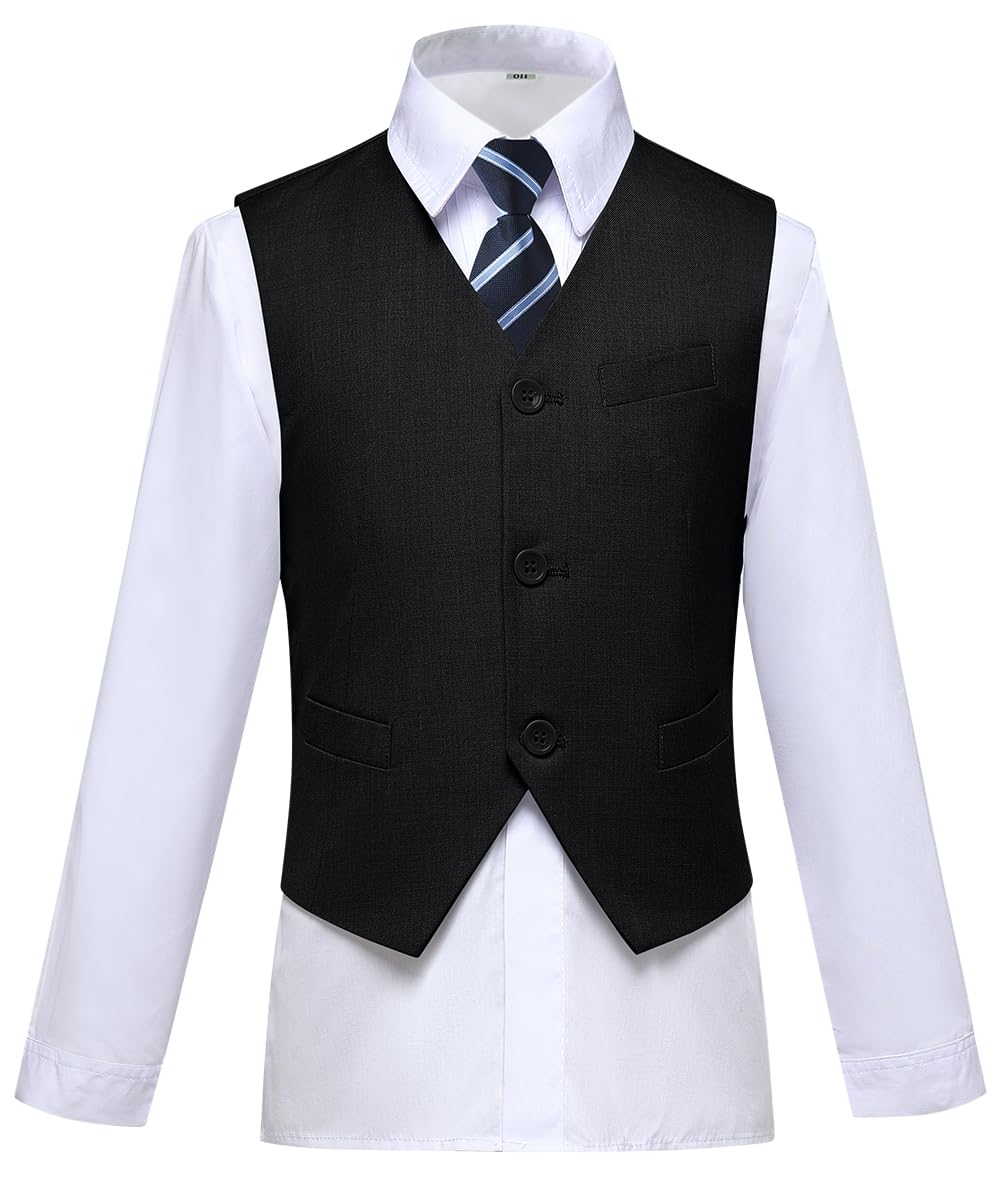 Visaccy Suit for Boys 5 Pieces Kids Tuxedo Boy Suits Slim Fit Suits Outfit for Wedding Navy Blue Size 20