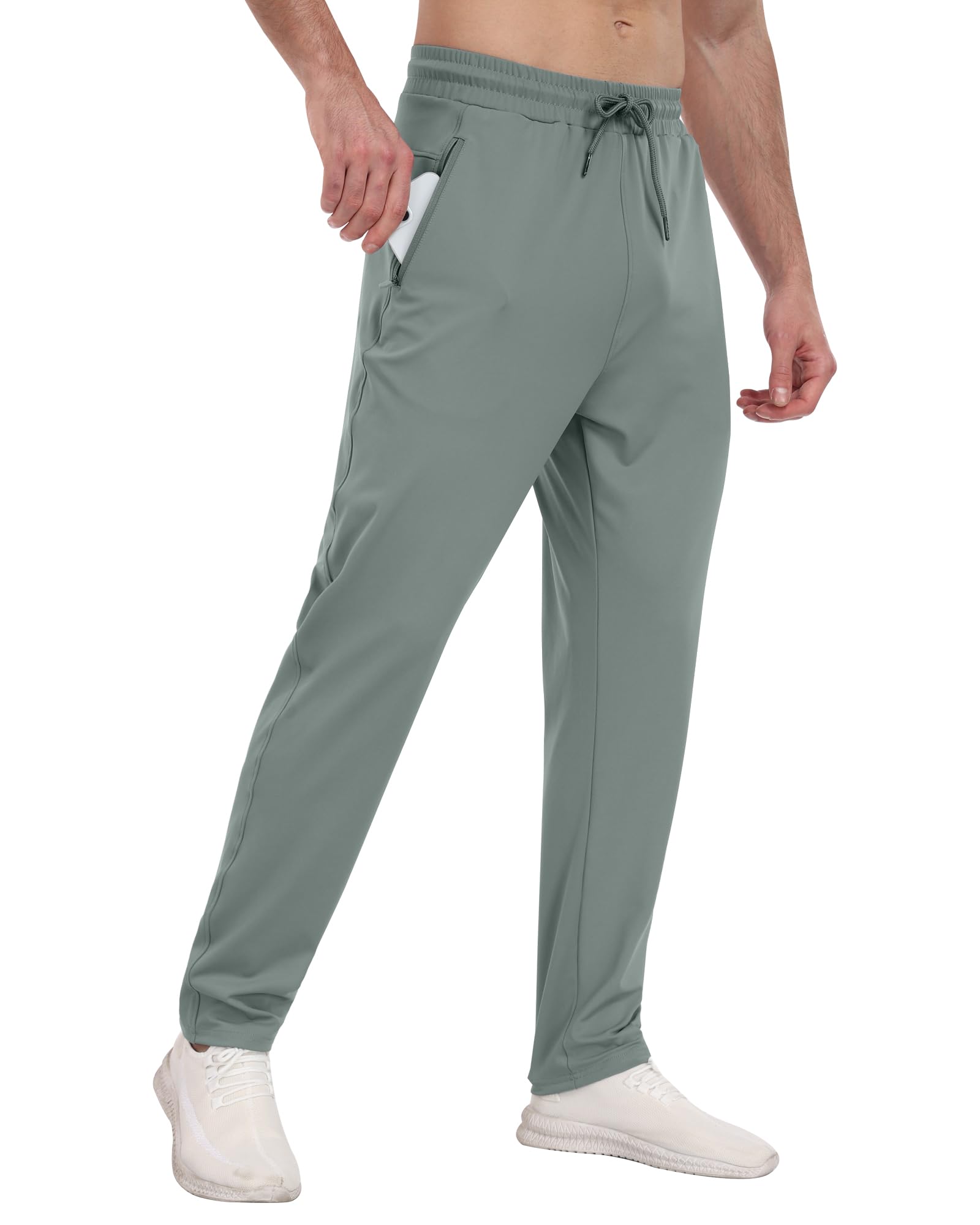 3 Pack Men's Athletic Sweatpants with Zipper Pockets,