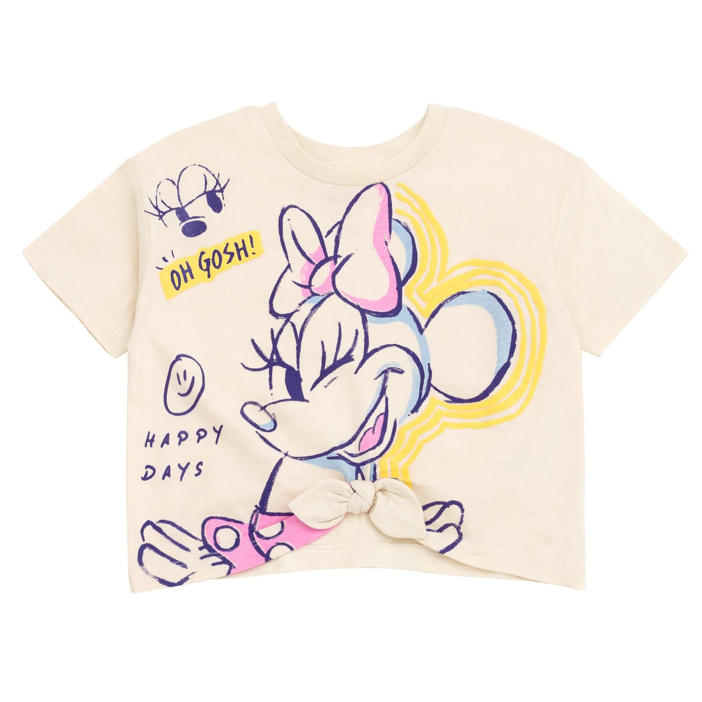 Disney Minnie Mouse Toddler Girls Graphic T-Shirt and Shorts Outfit Set Light Pink/Light Blue 3T