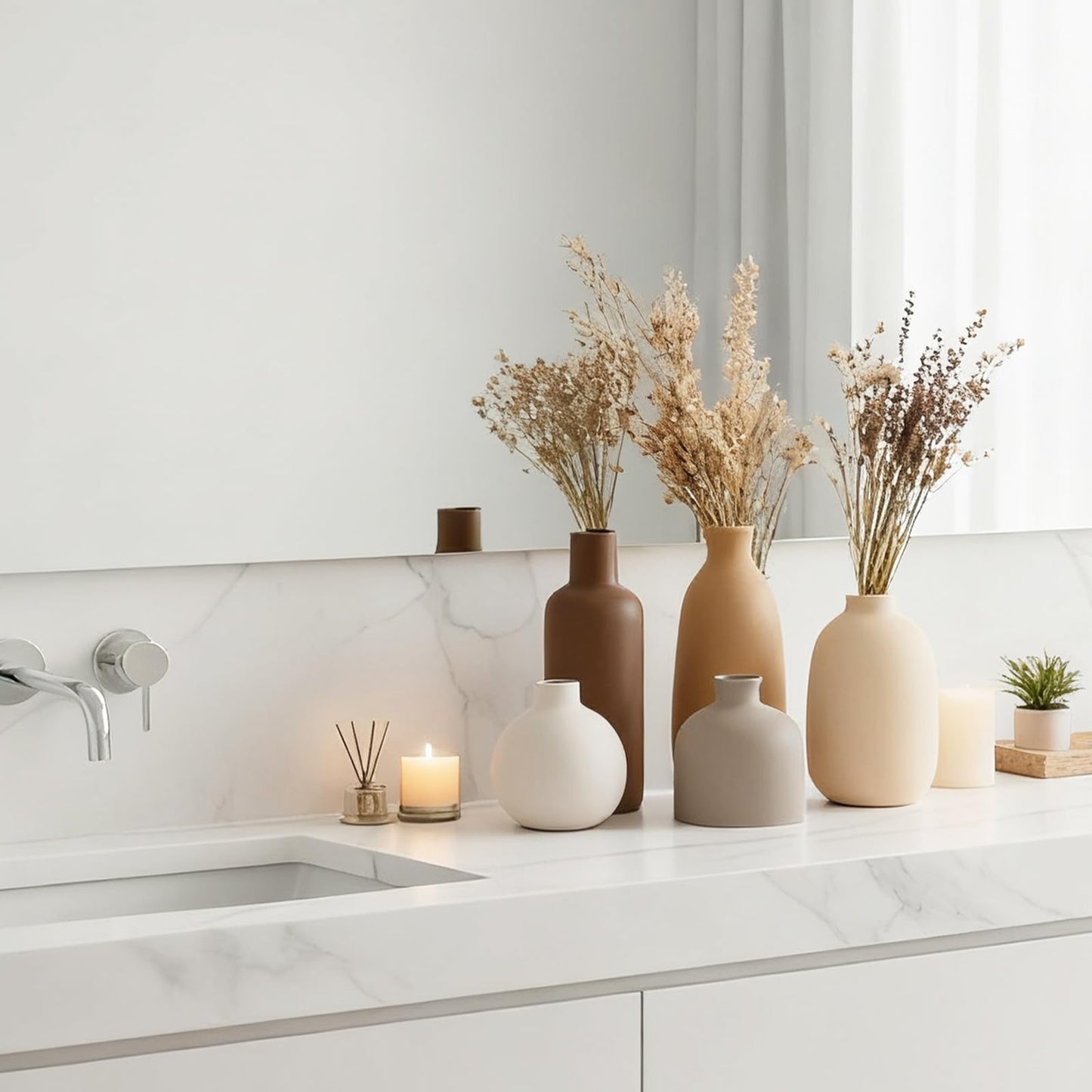 Modern Ceramic Vase Set of 5, Vases Home Decor