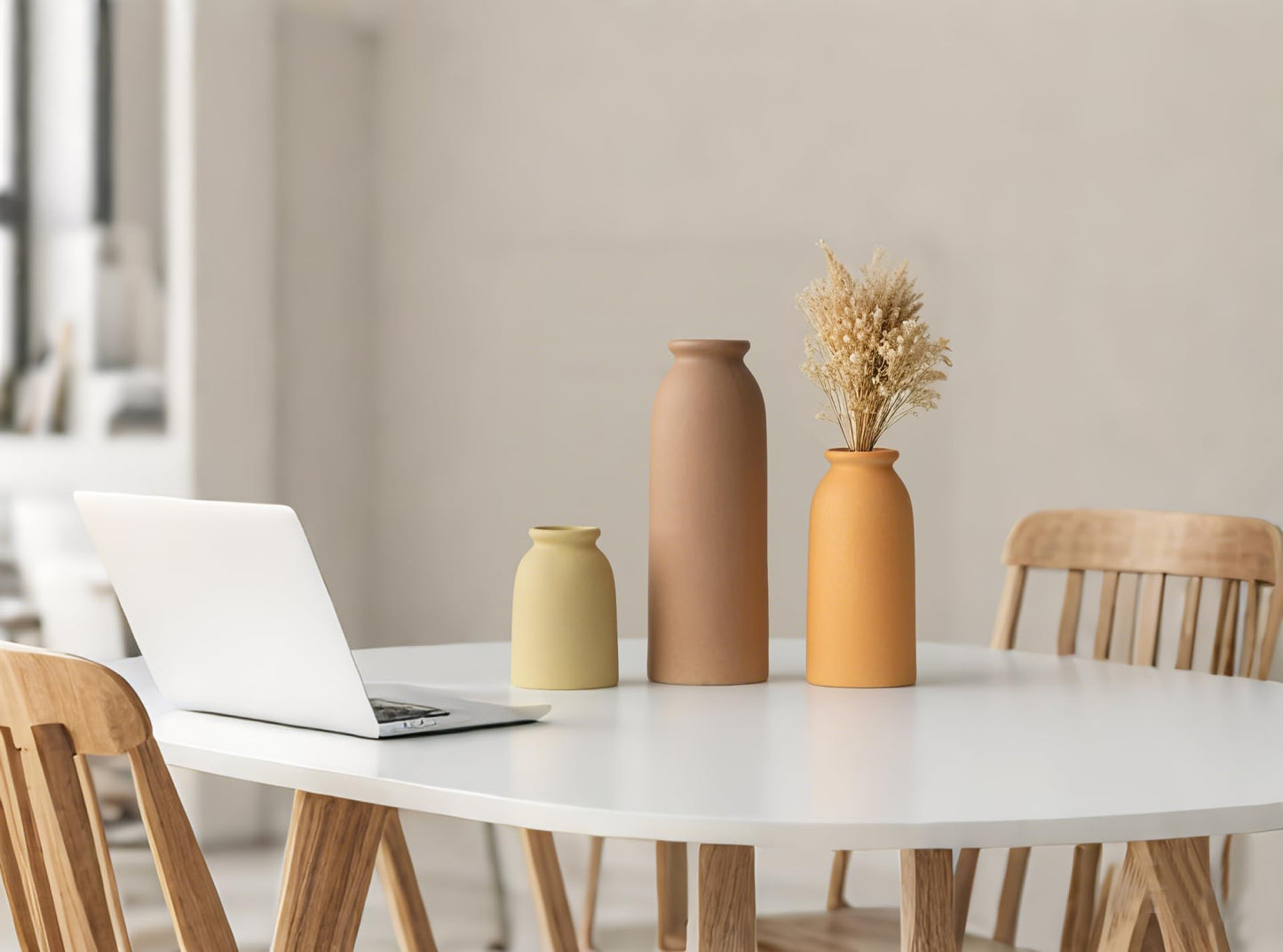 Ceramic Vase Set-3, Small Flower Vases for Decor