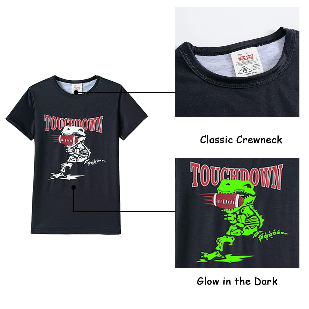 MyFav Big Boys Glow in Dark Skull Pjs Sleepwear Summer Pajama Shorts Sets, Skateboard, 14 Years