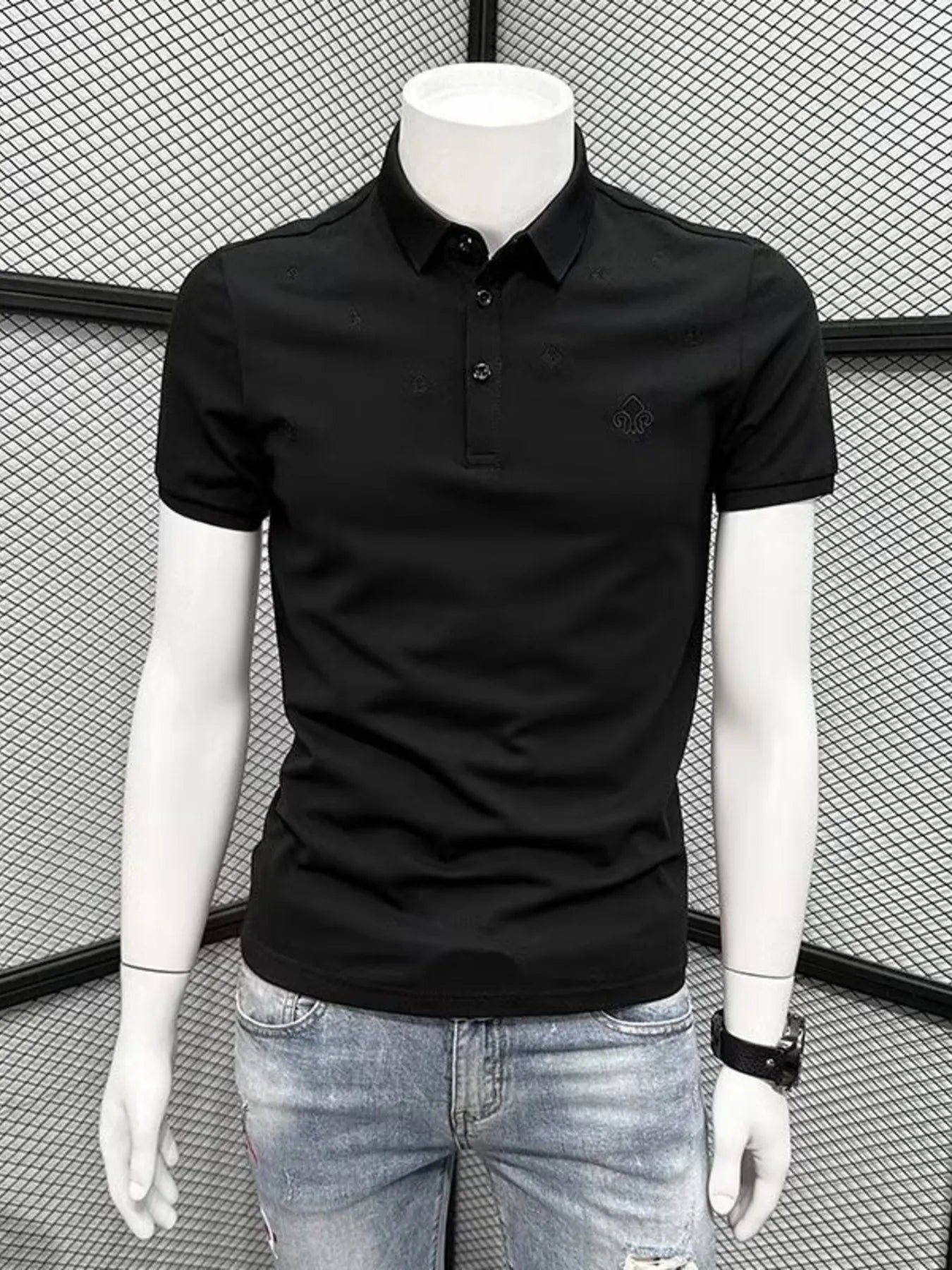 Men's Plus Size Button Detail Short Sleeve Polo