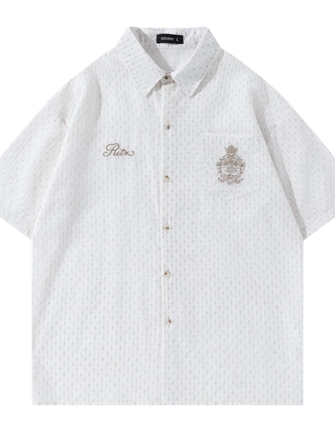 Men's Striped Short Sleeve Button-Up Shirt