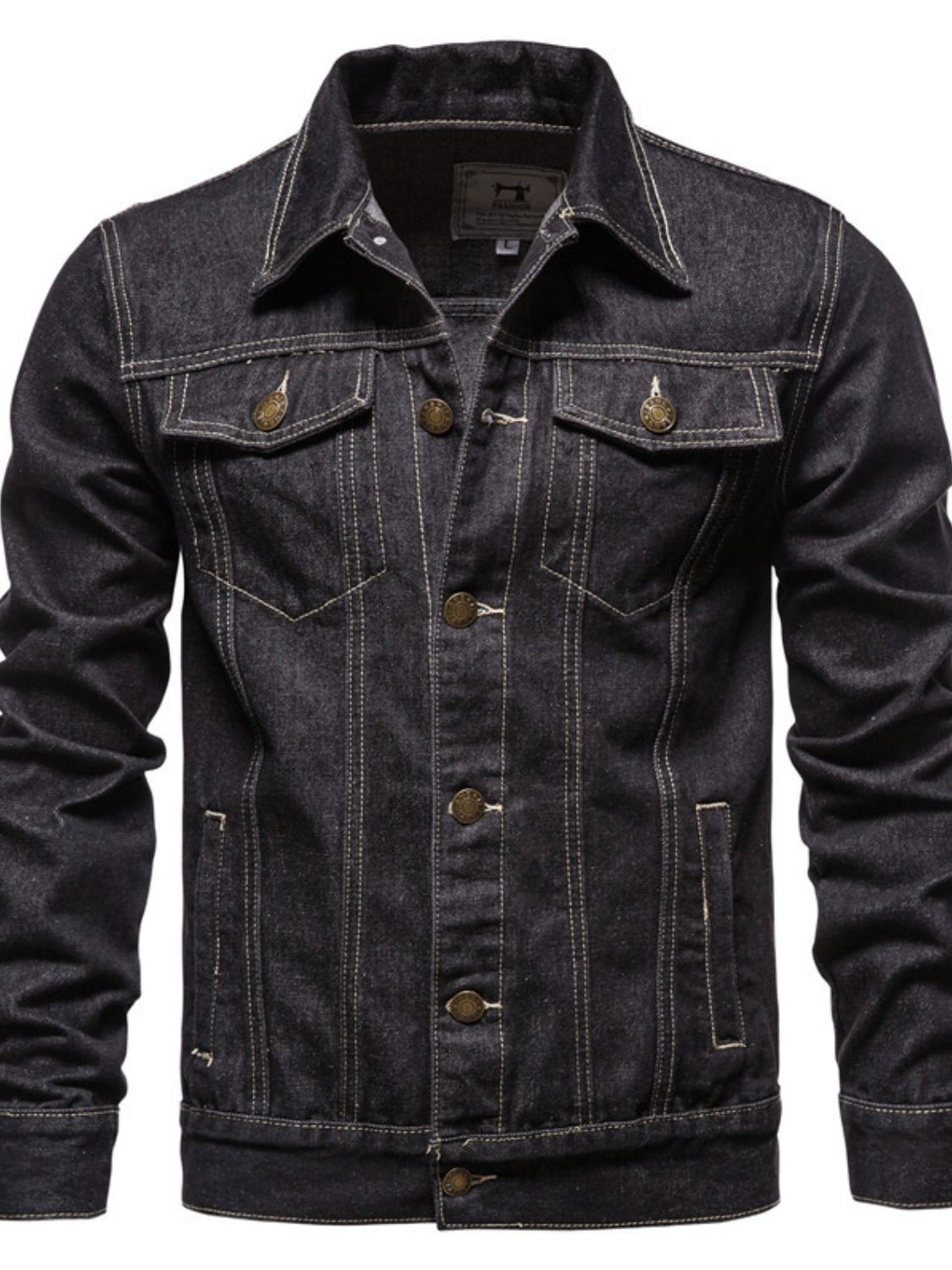 Men's Button Down Long Sleeve Denim Jacket