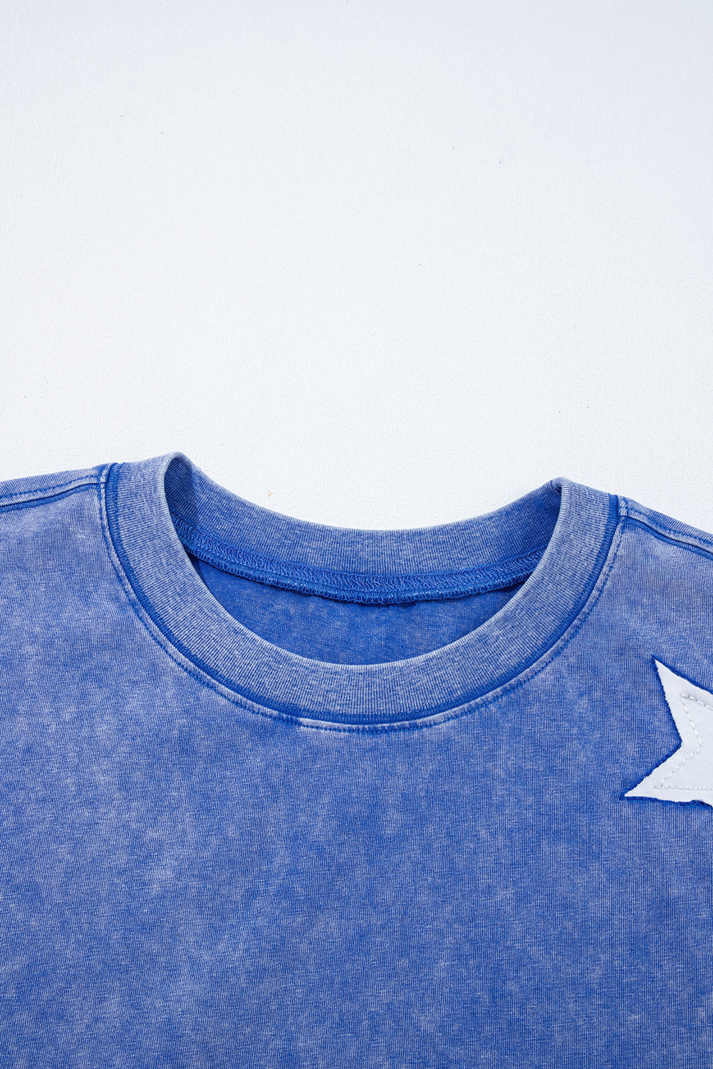 Mint Green Mineral Wash Star Patched Loose Pants Set