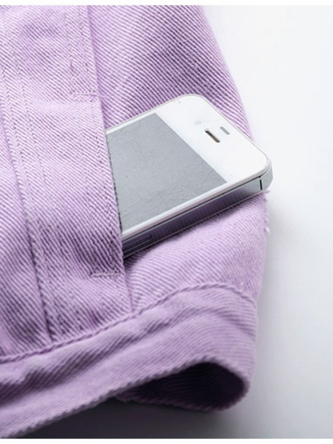 Side Button Slit Denim Jacket with Pockets