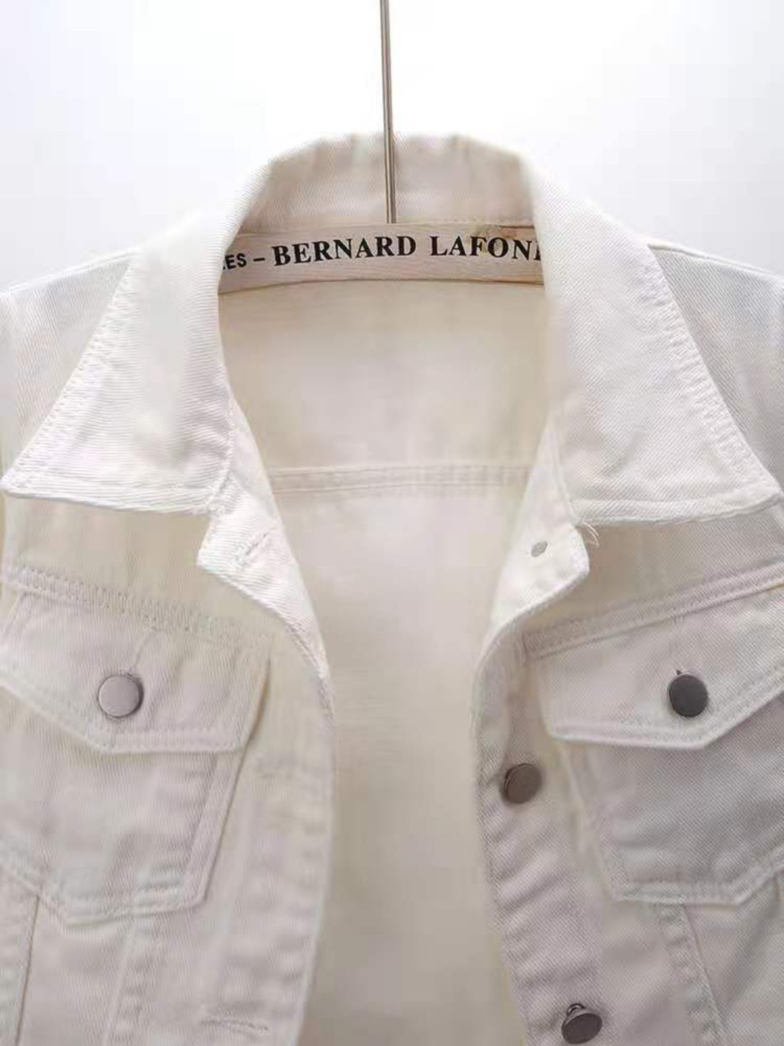 Side Button Slit Denim Jacket with Pockets