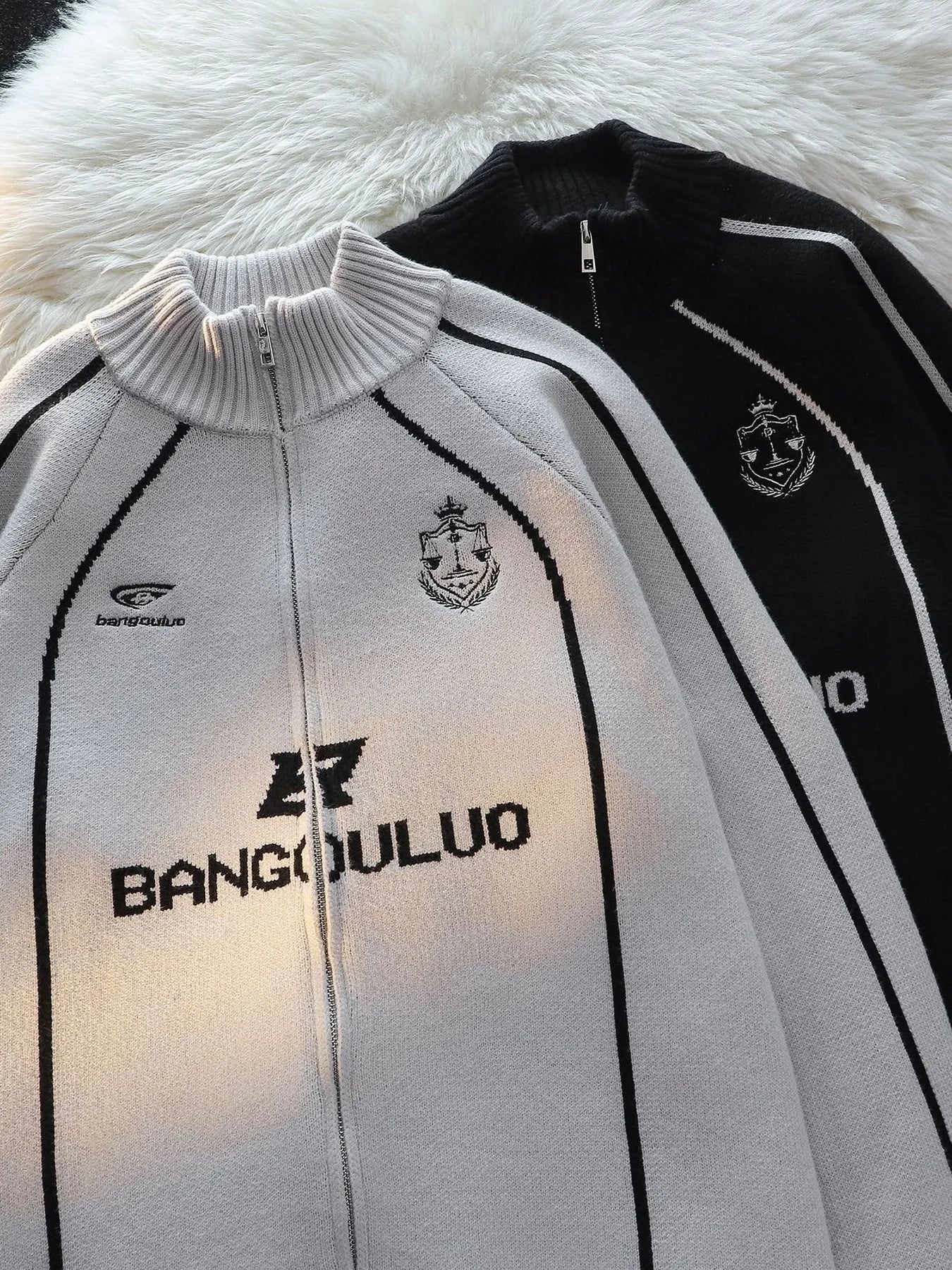 Men's Zip-Up Cardigan with Accent Stripes