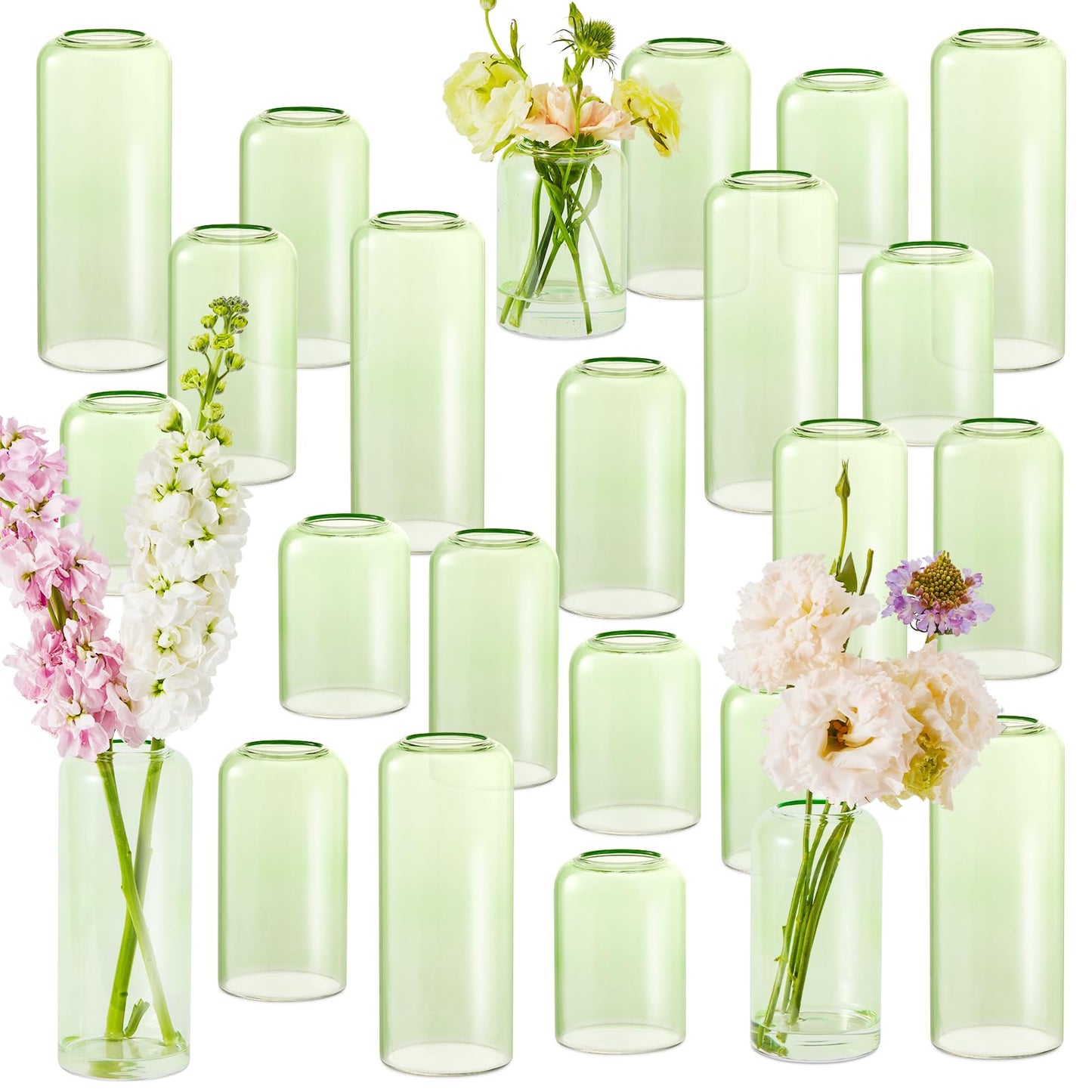 Glass Bud Vases Set of 24, Clear Flower Vase for Centerpieces,