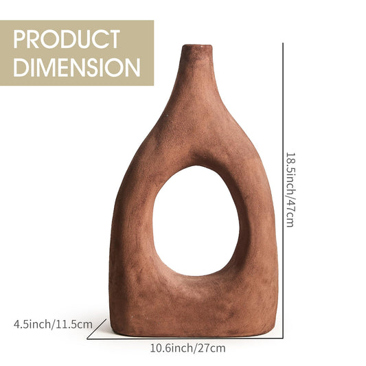 Large Boho Ceramic Floor Vase for Home Decor,