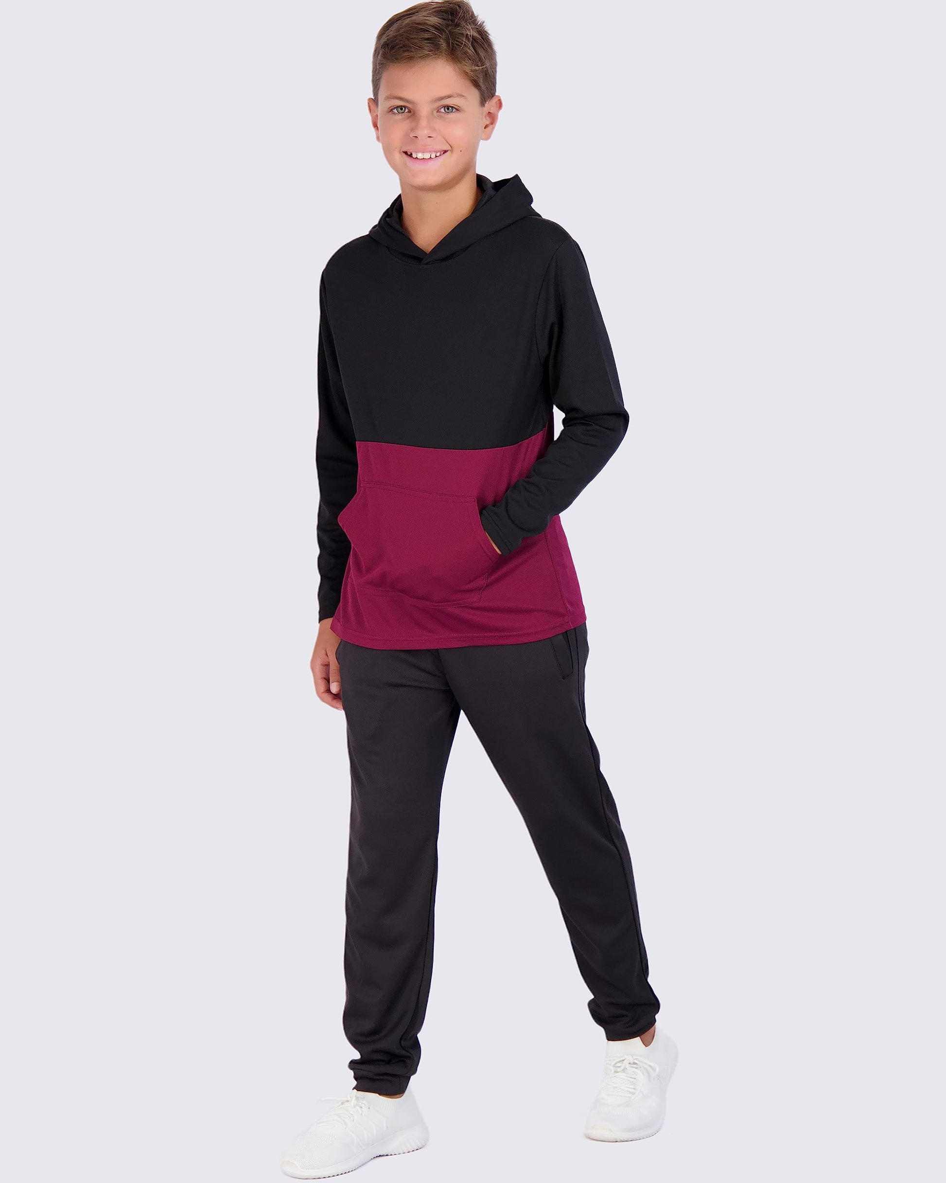 Real Essentials 3 Pack: Boys Hoodies – Youth Mesh Long Sleeve Sweatshirts.