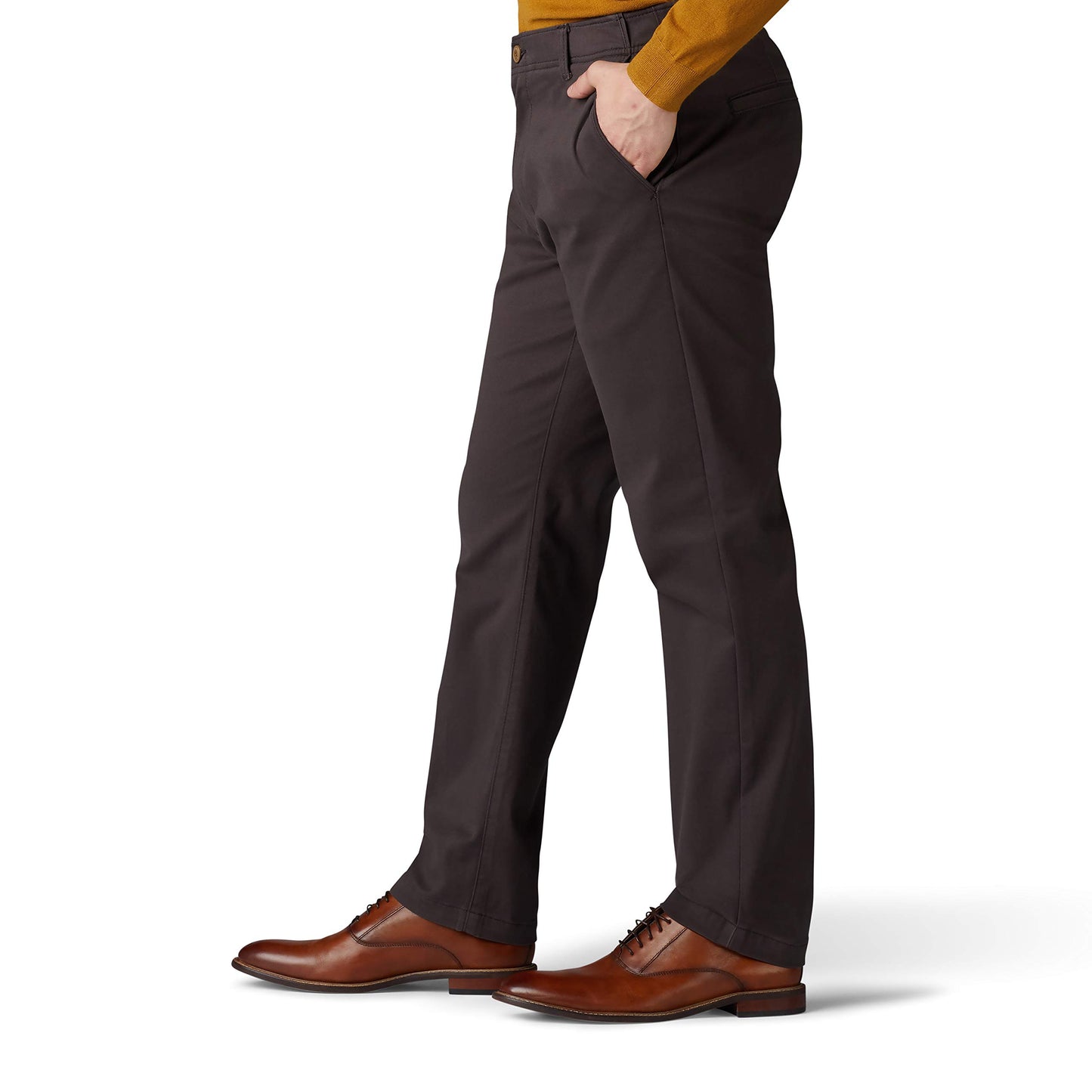 Lee Men's Big & Tall Extreme Motion Flat Front Relaxed Taper Pant Khaki 52W x 30L